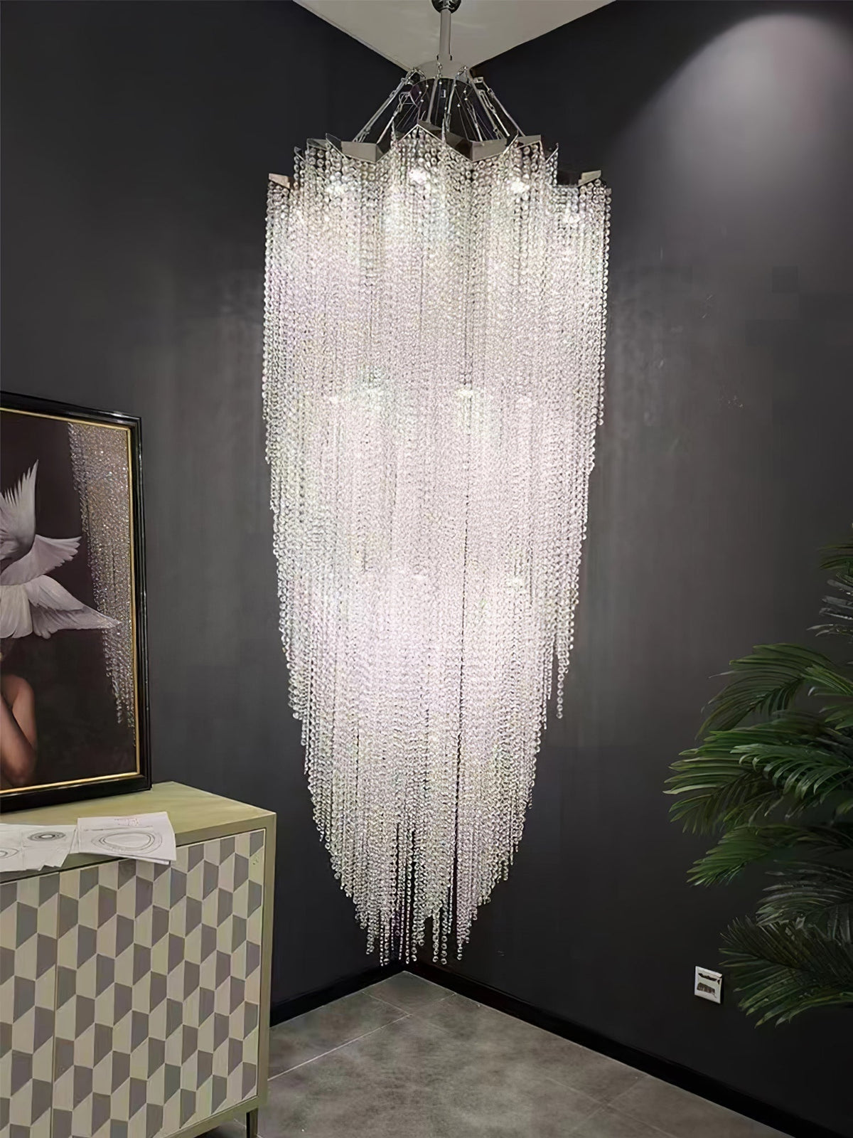 Zashayra Crystal Column Chandelier