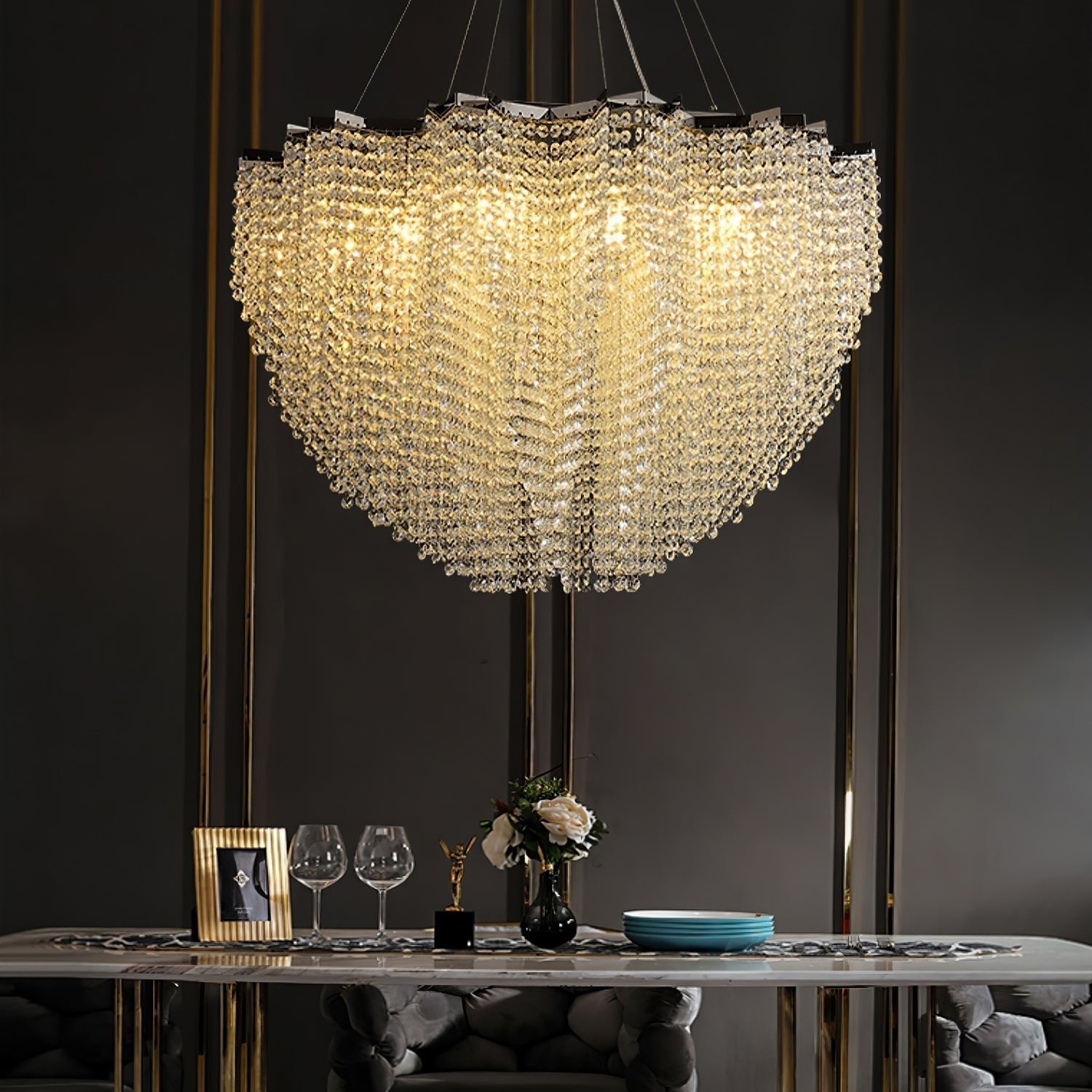 Zashayra Crystal Column Chandelier
