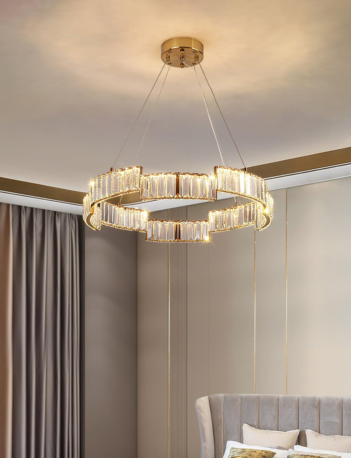 Luxinian Chandelier Crystal with Gold Frame