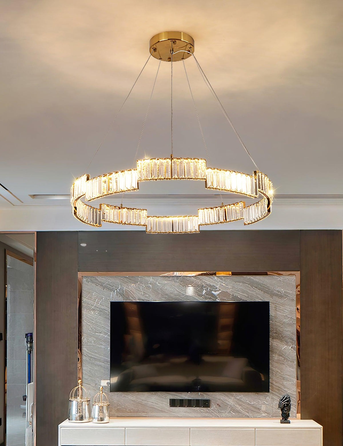 Luxinian Chandelier Crystal with Gold Frame