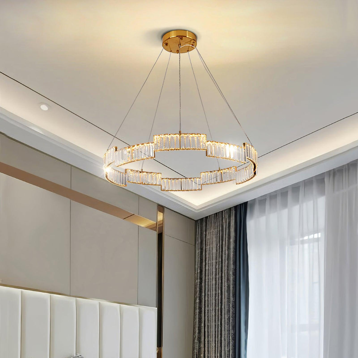 Luxinian Chandelier Crystal with Gold Frame