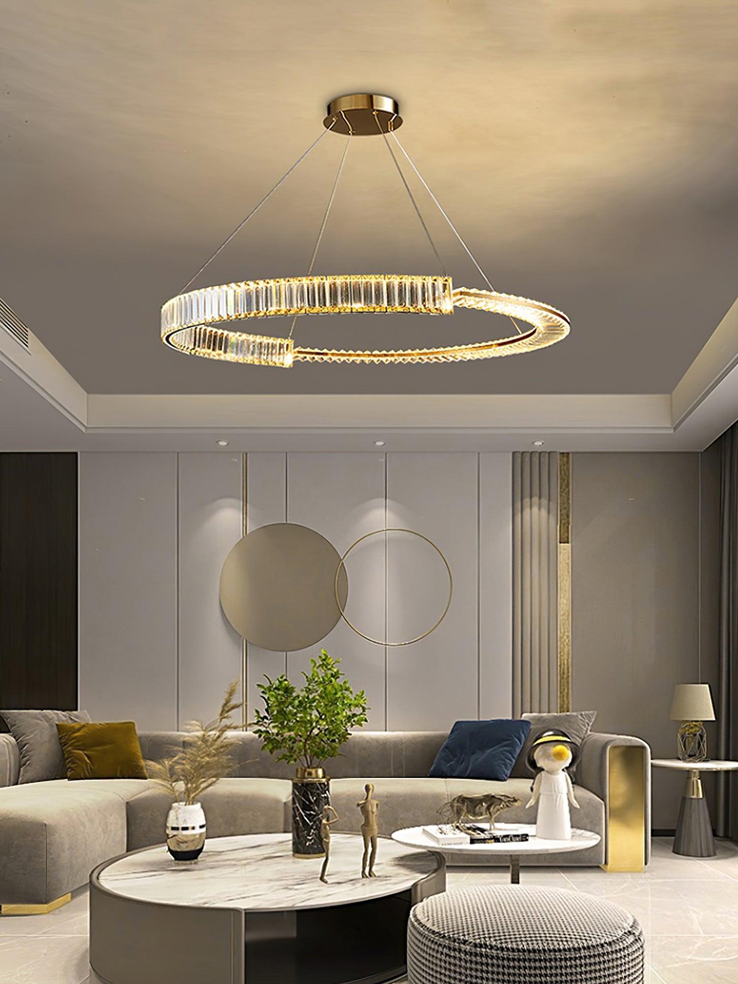 Cyrerira Chandelier Stella LED Crystal Ring