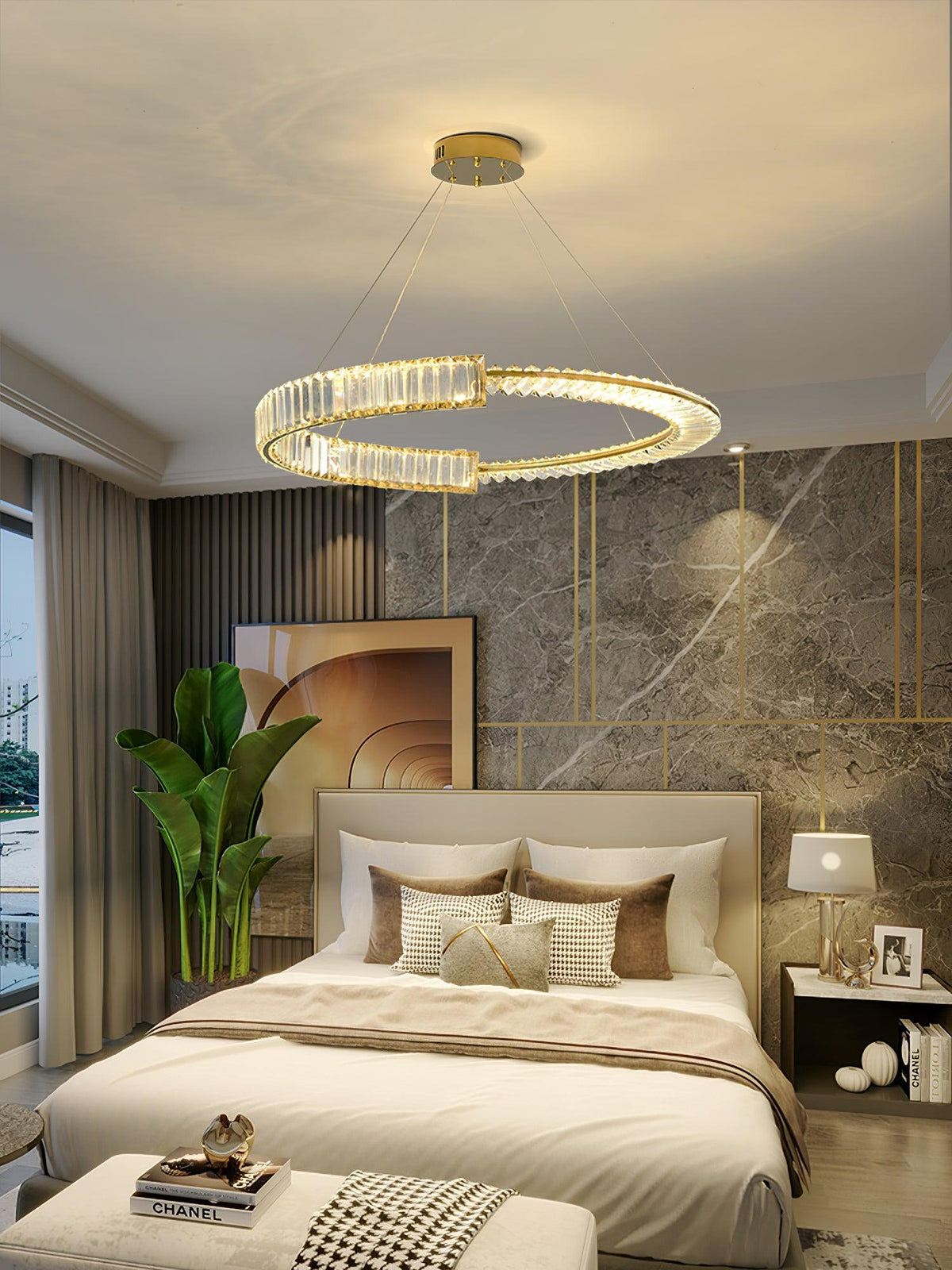 Cyrerira Chandelier Stella LED Crystal Ring