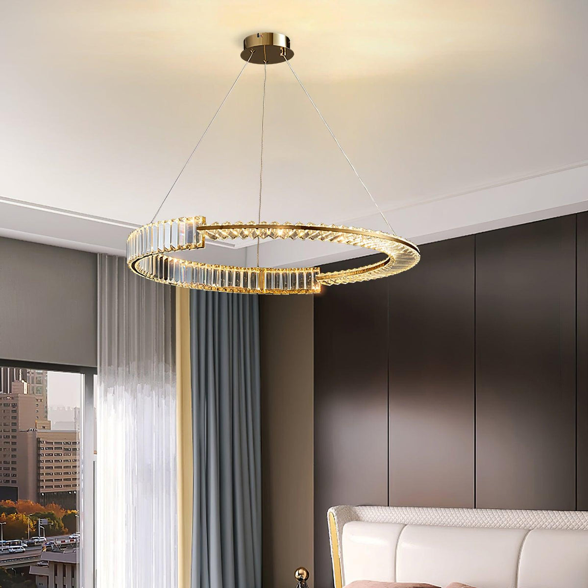 Cyrerira Chandelier Stella LED Crystal Ring