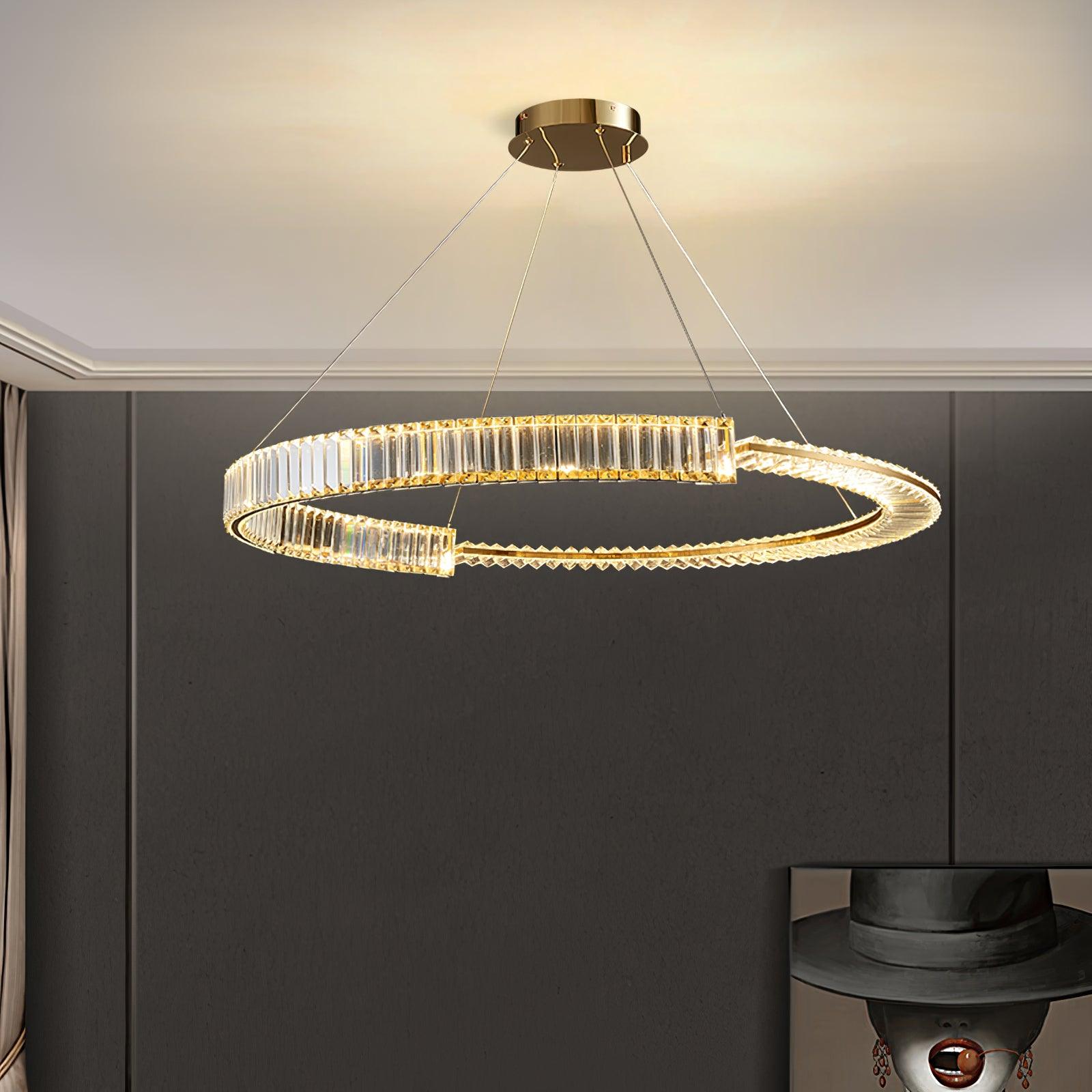Cyrerira Chandelier Stella LED Crystal Ring