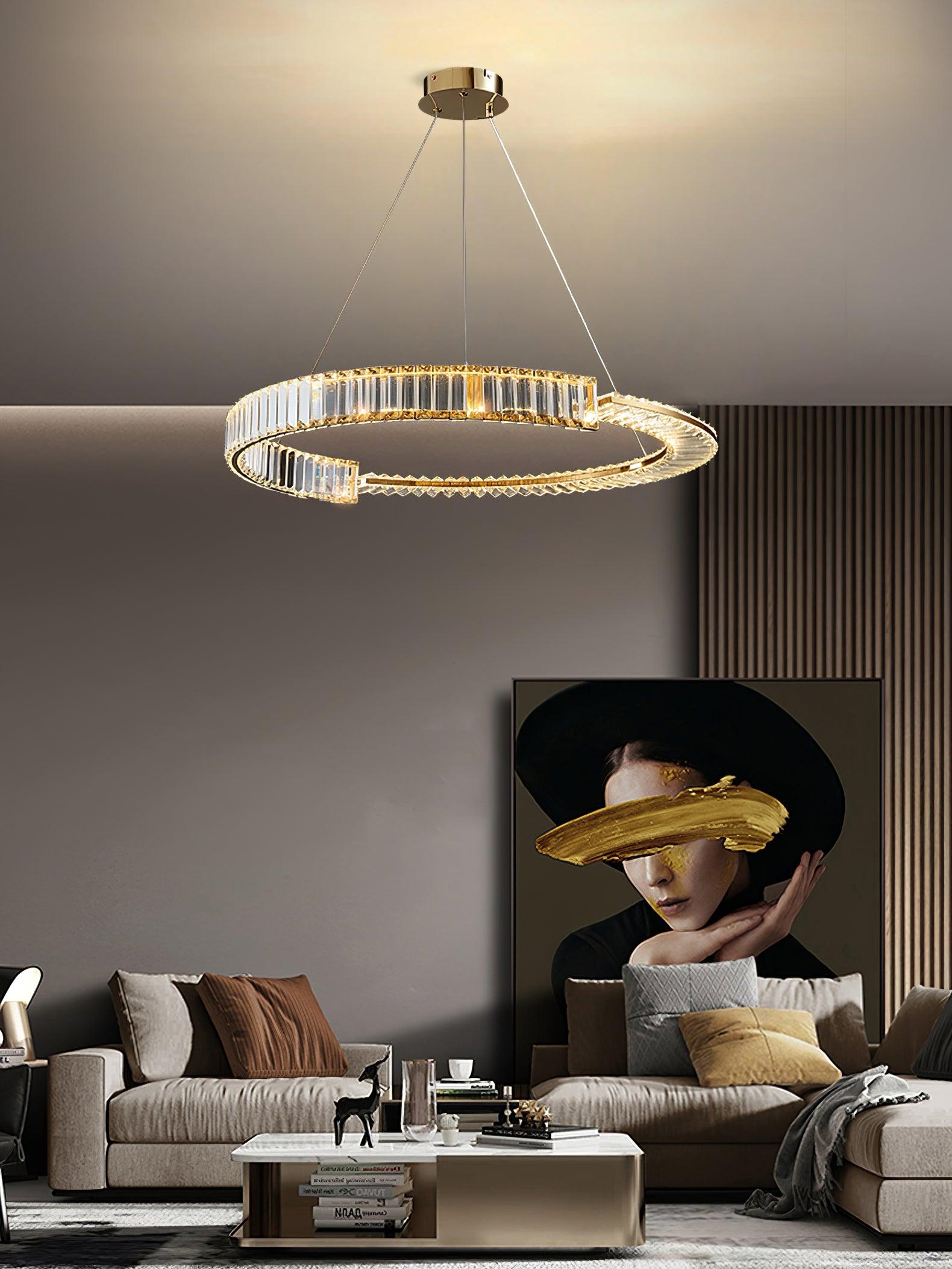 Cyrerira Chandelier Stella LED Crystal Ring