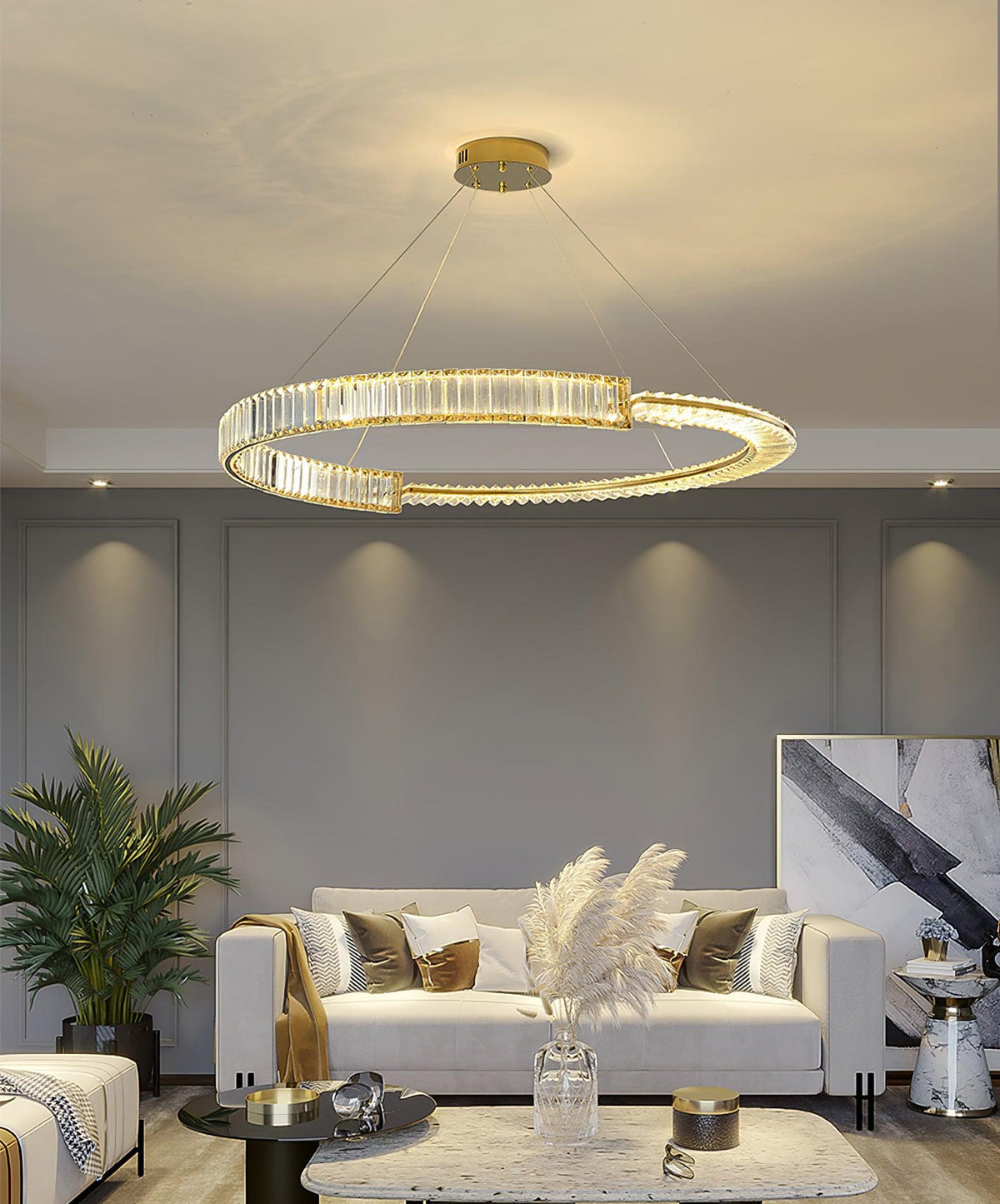 Cyrerira Chandelier Stella LED Crystal Ring