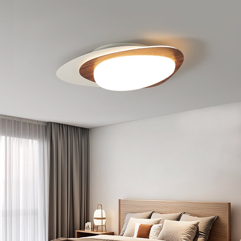 Fuji Ceiling Lamp Walnut Oval Organic LED