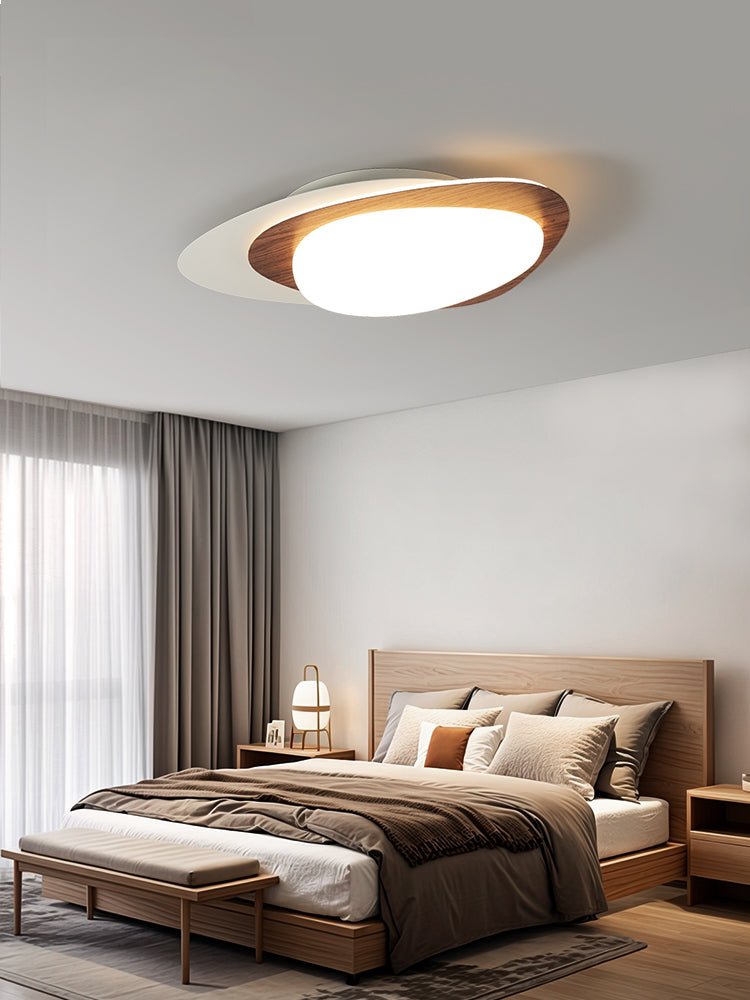 Fuji Ceiling Lamp Walnut Oval Organic LED