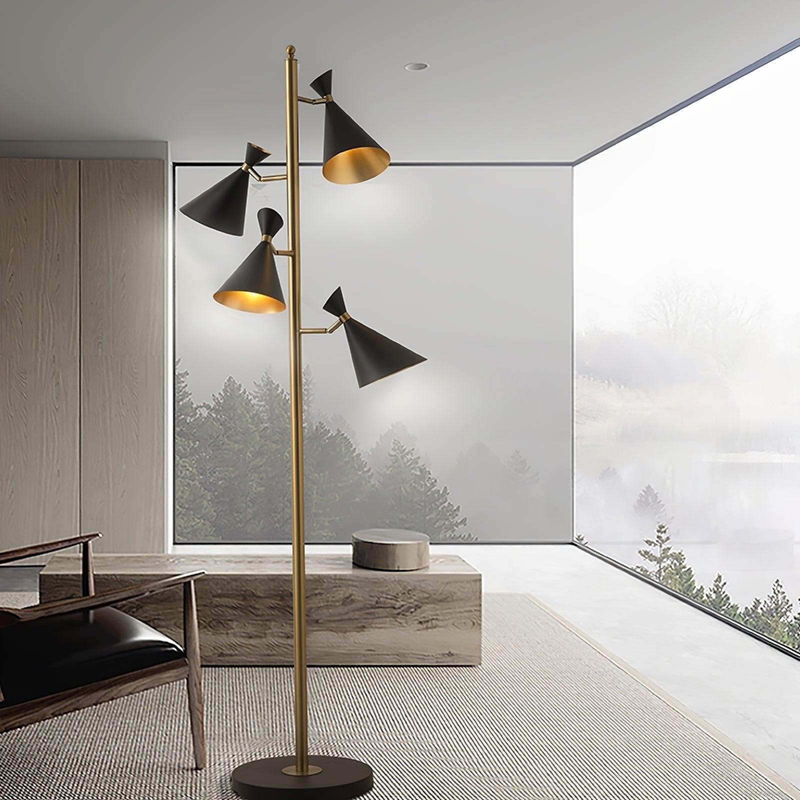 Solineria Gold & Black Marble Floor Lamp