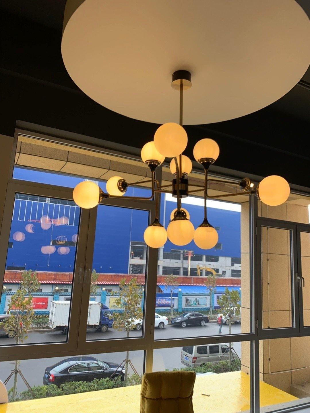 Wasgt Chandelier Stilnovo Brass Black Glass