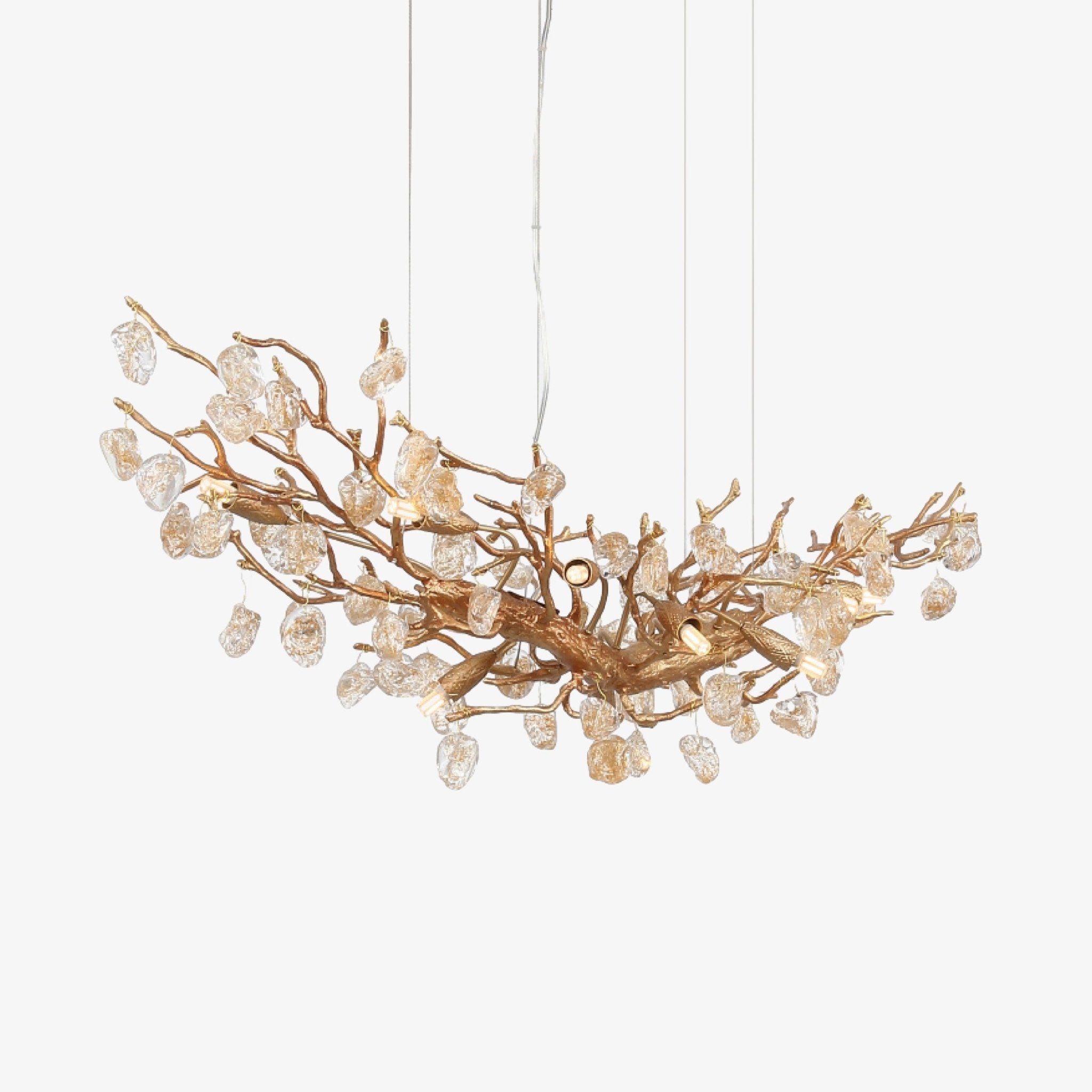 Arborea Brass Branch Crystal Chandelier