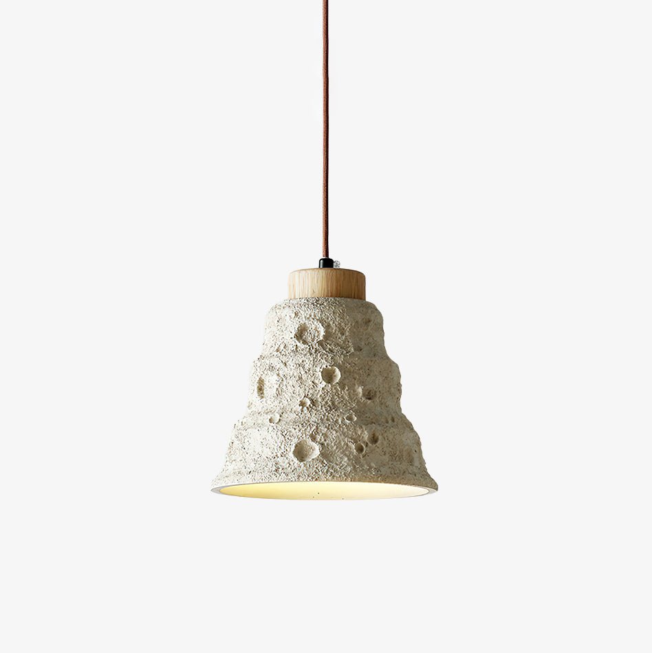 Ilphaeth Nordic Art Bell Stone Wood Pendant Light