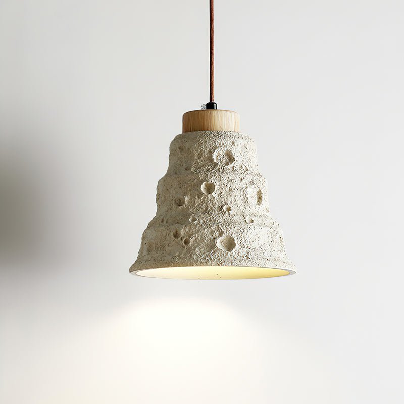 Ilphaeth Nordic Art Bell Stone Wood Pendant Light