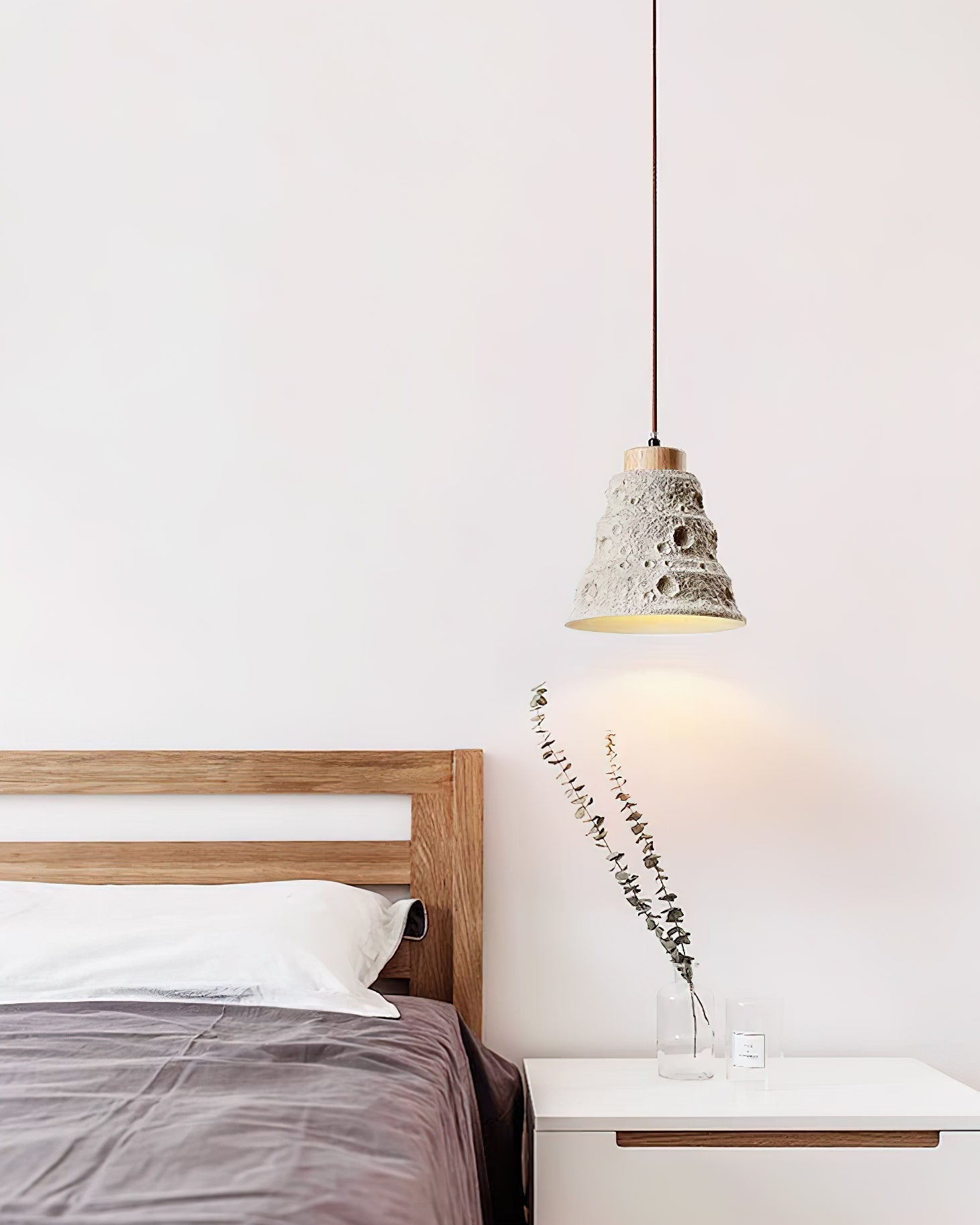 Ilphaeth Nordic Art Bell Stone Wood Pendant Light