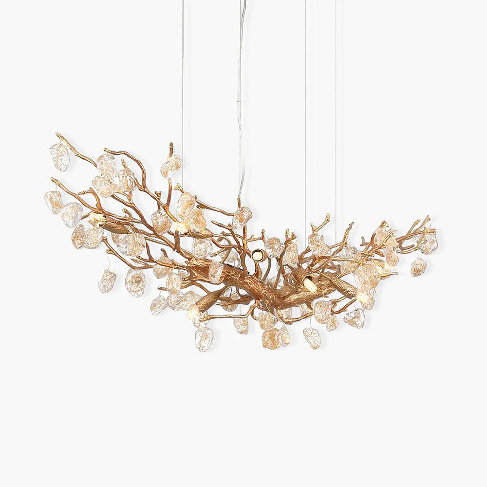 Arborea Brass Branch Crystal Chandelier