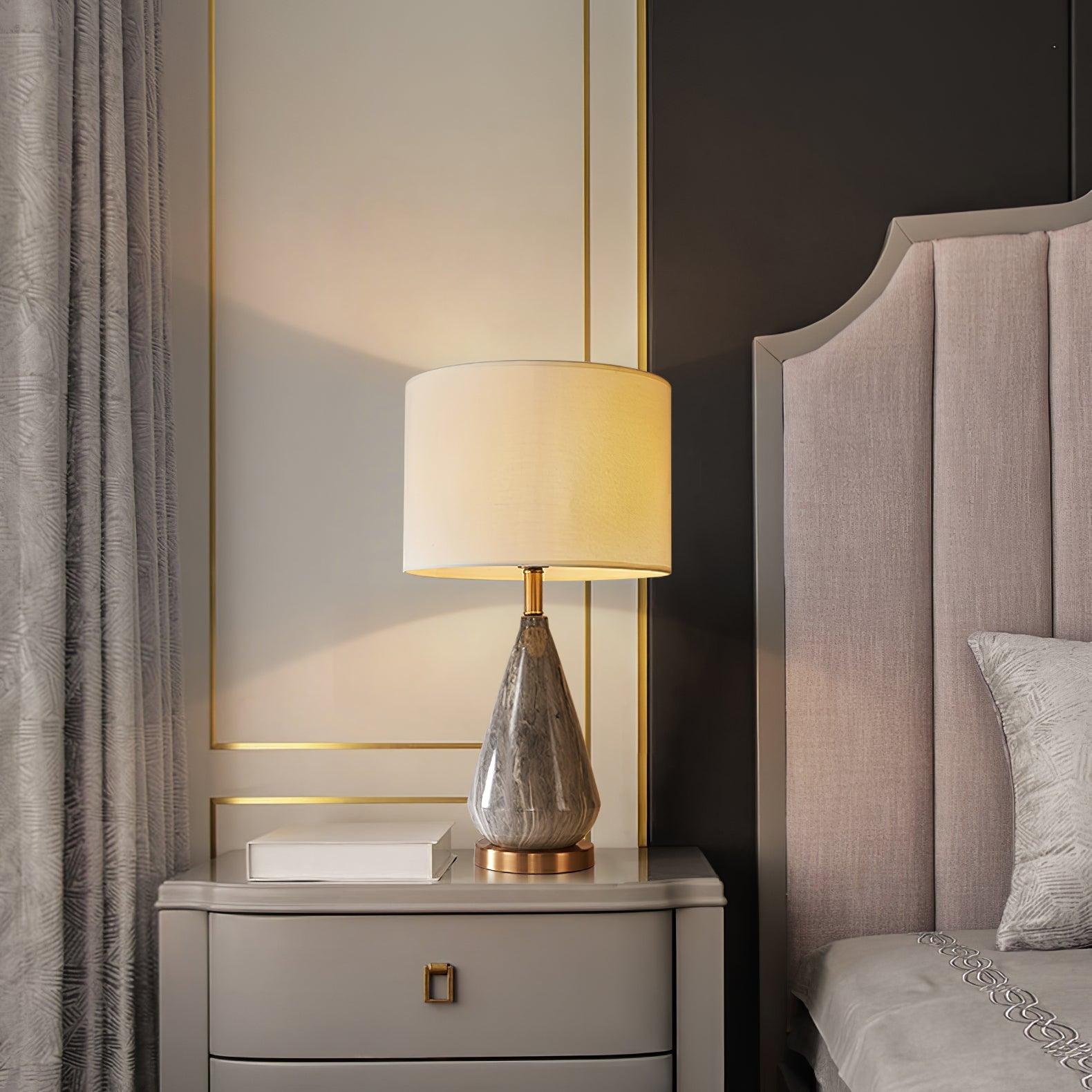 Elysian White & Black Marble Table Lamp