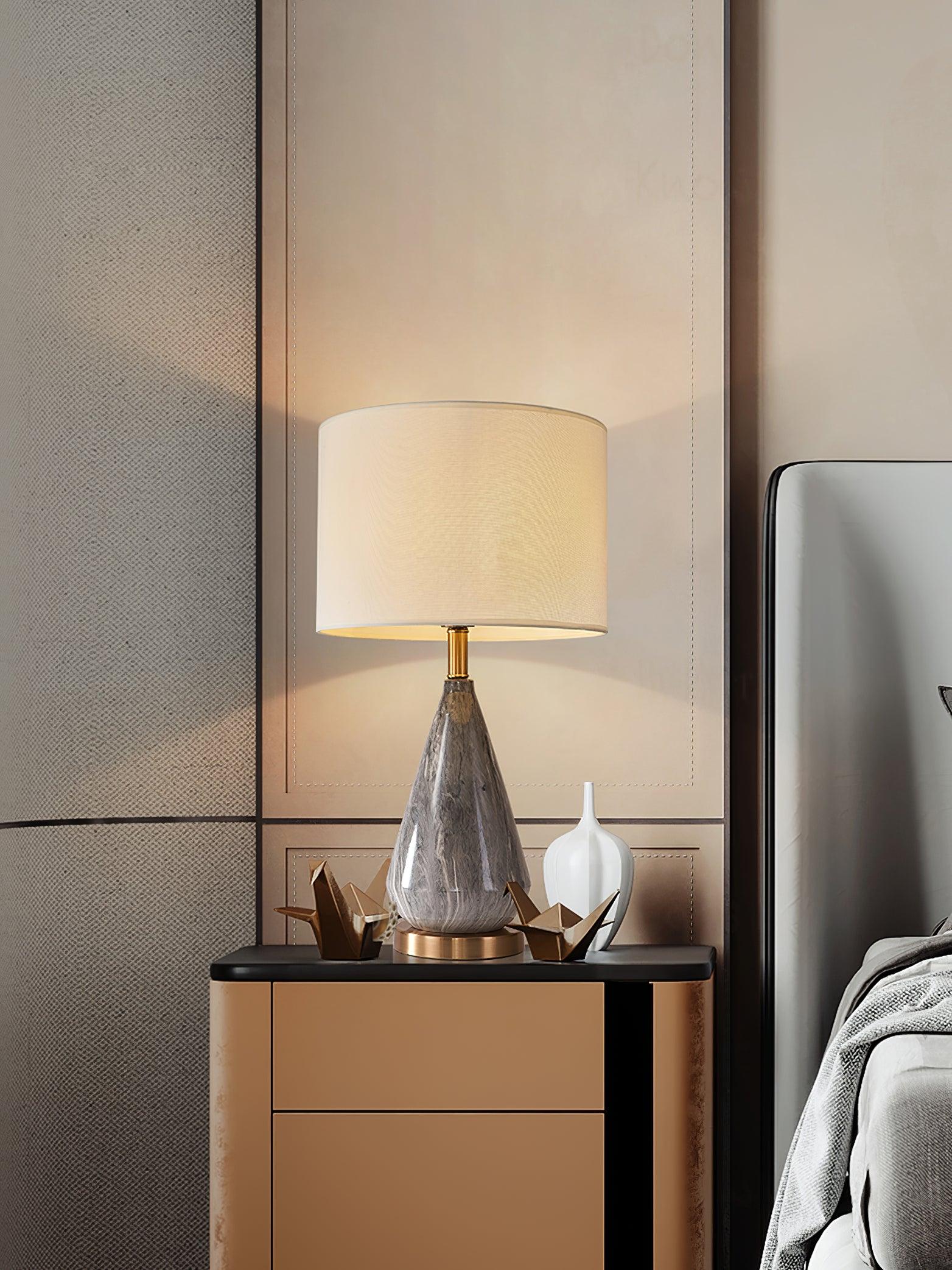 Elysian White & Black Marble Table Lamp
