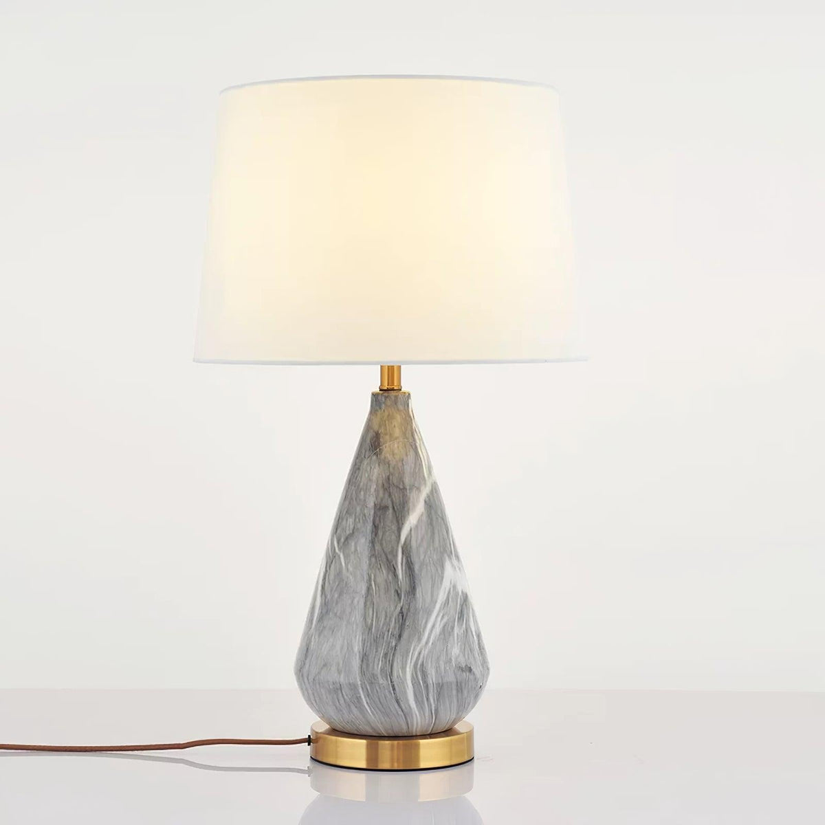 Elysian White & Black Marble Table Lamp