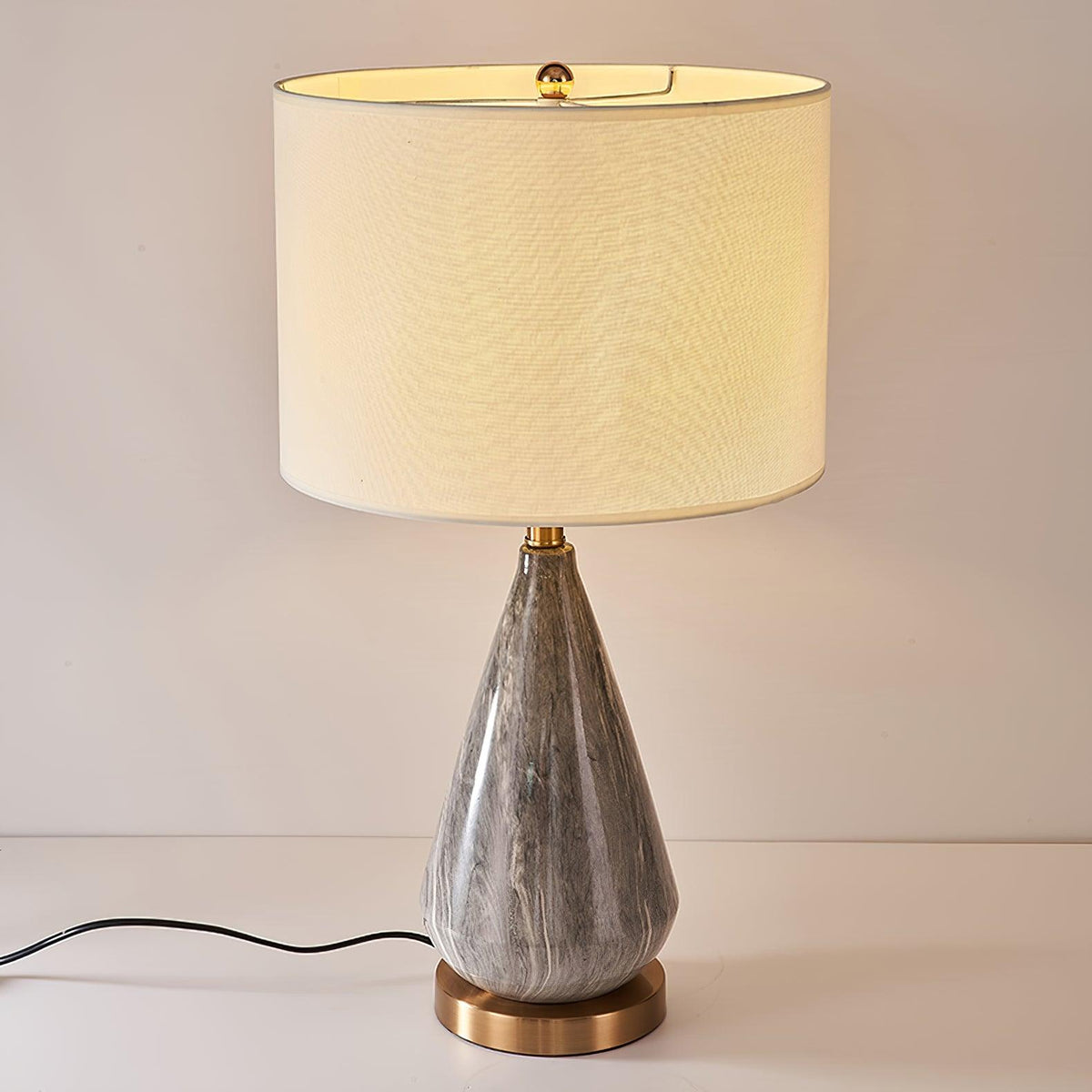 Elysian White & Black Marble Table Lamp
