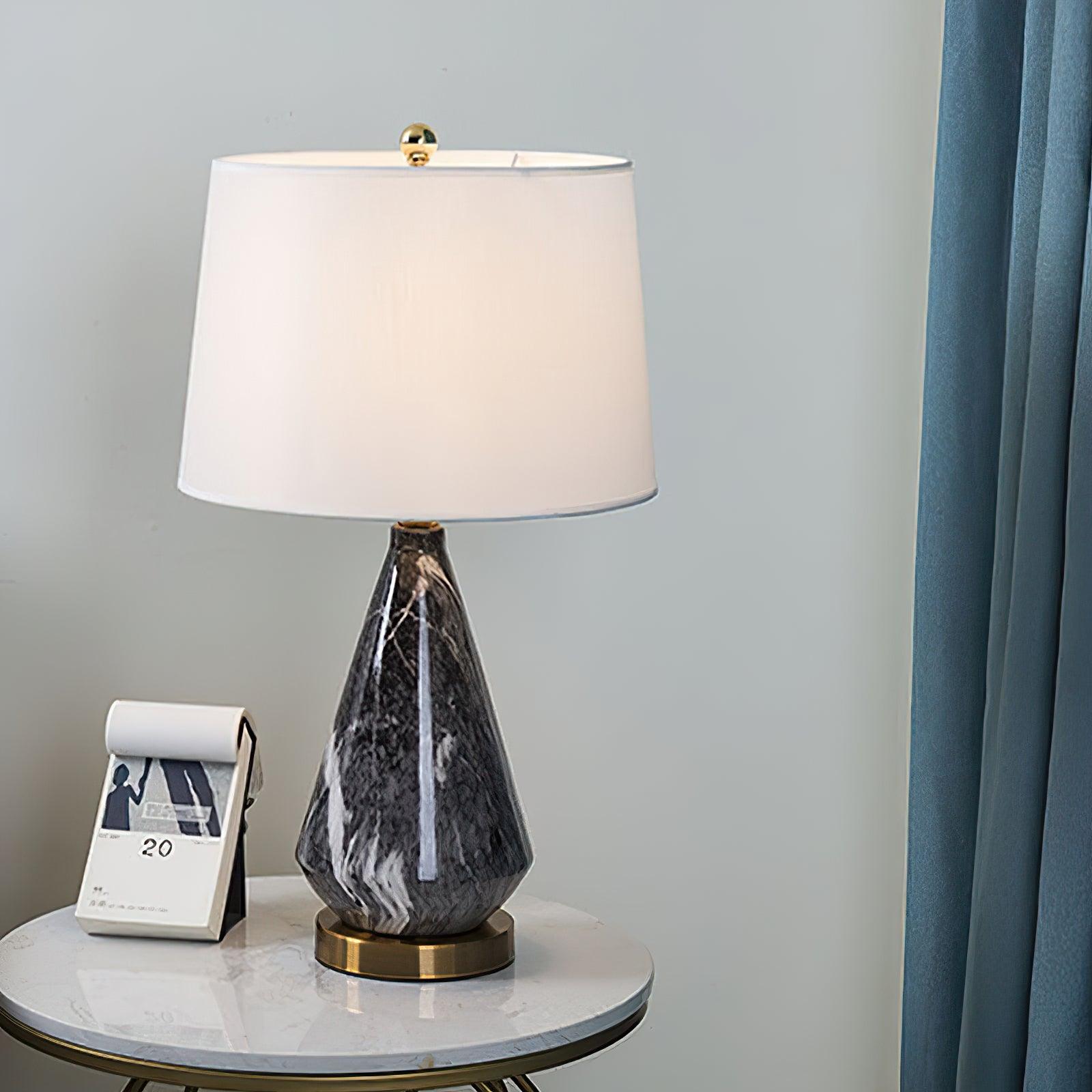 Elysian White & Black Marble Table Lamp