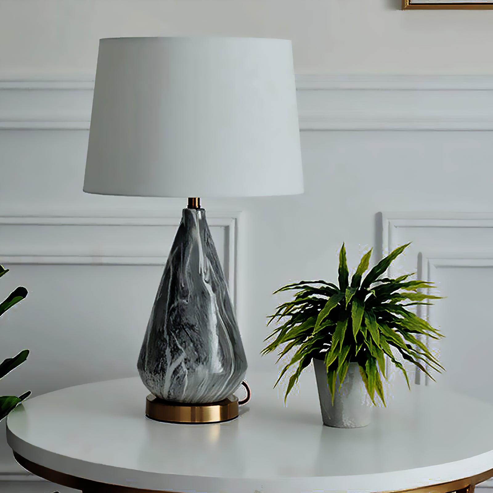 Elysian White & Black Marble Table Lamp