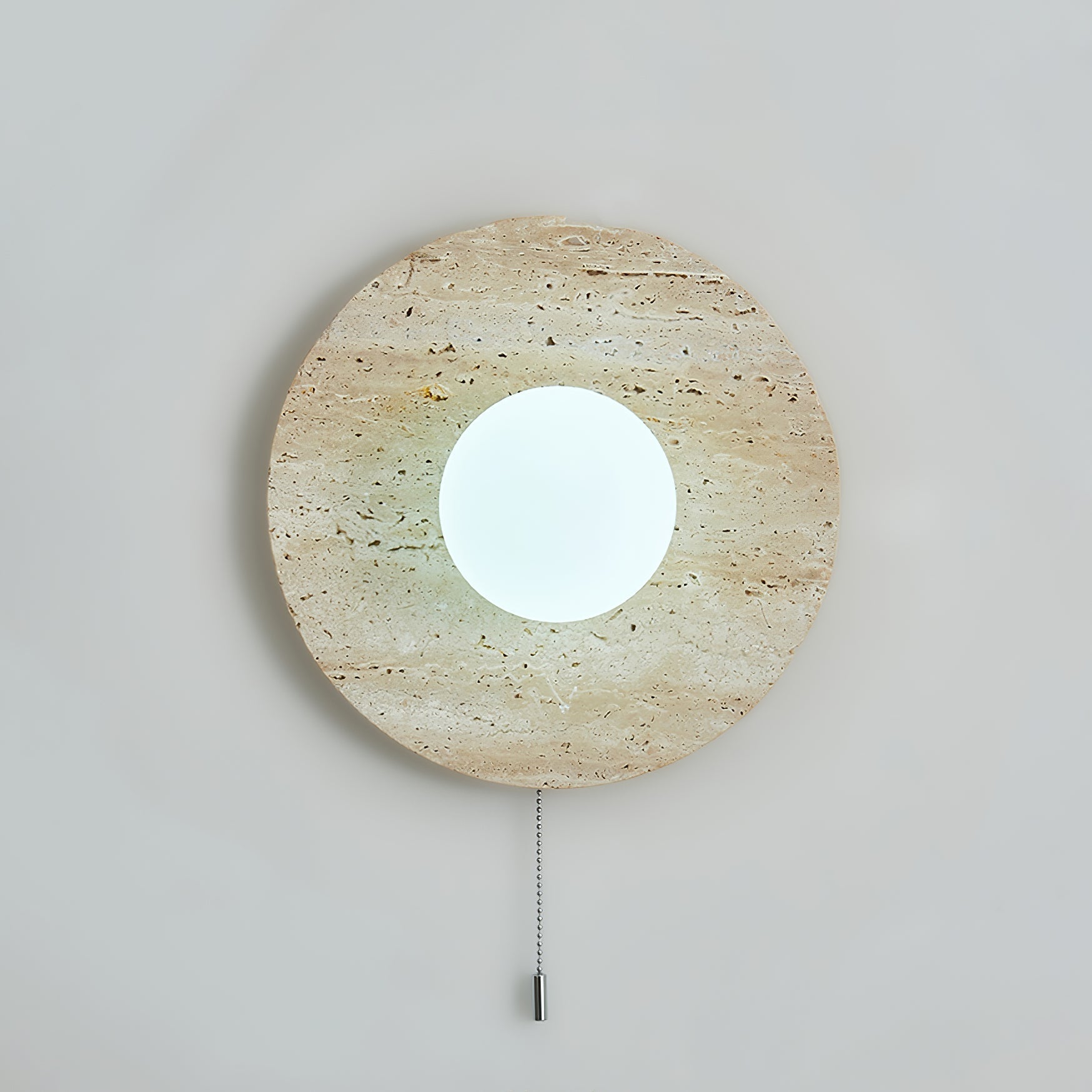 Tavik Bowl-Frame Travertine Wall Light