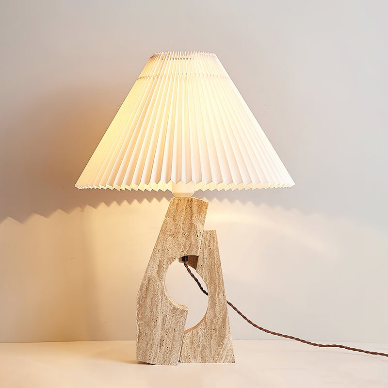 Arvinyra Sculptural Travertine Table Lamp