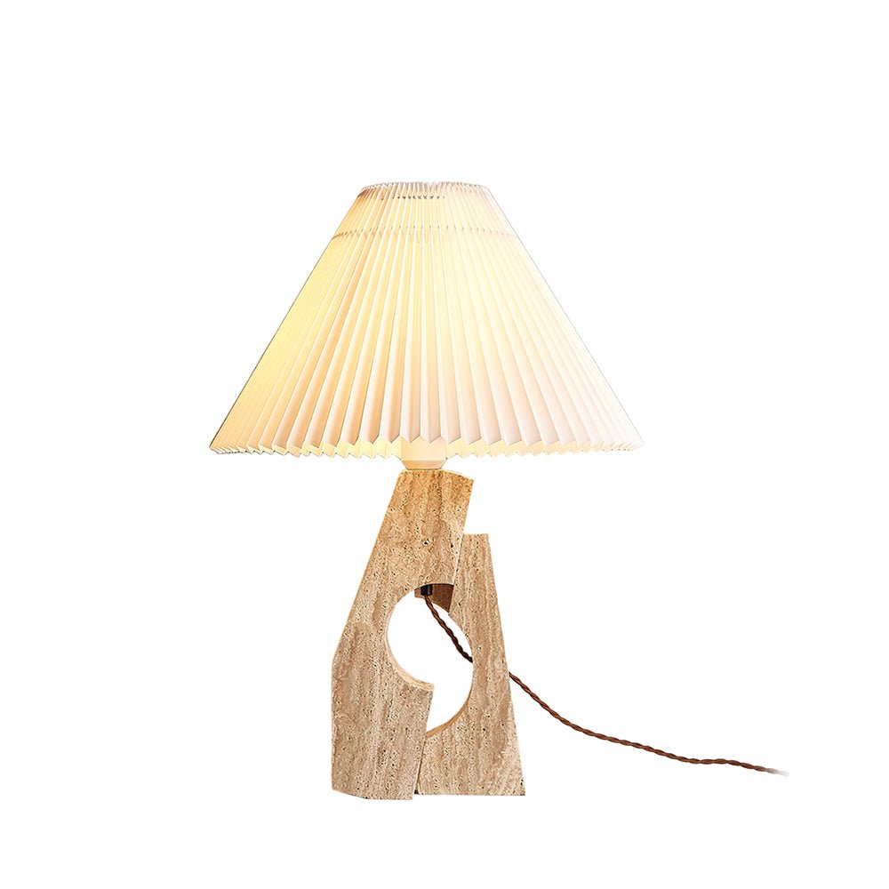 Arvinyra Sculptural Travertine Table Lamp