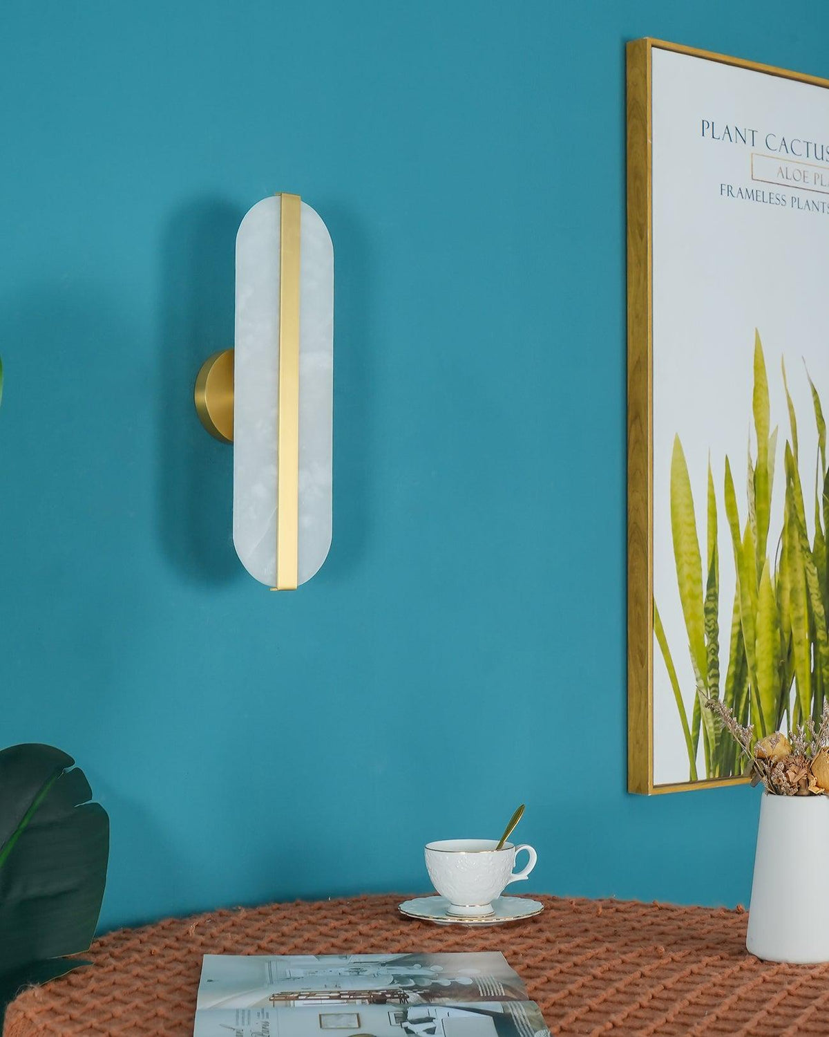 Fioraview Long Ellipse Alabaster Indoor Wall Light