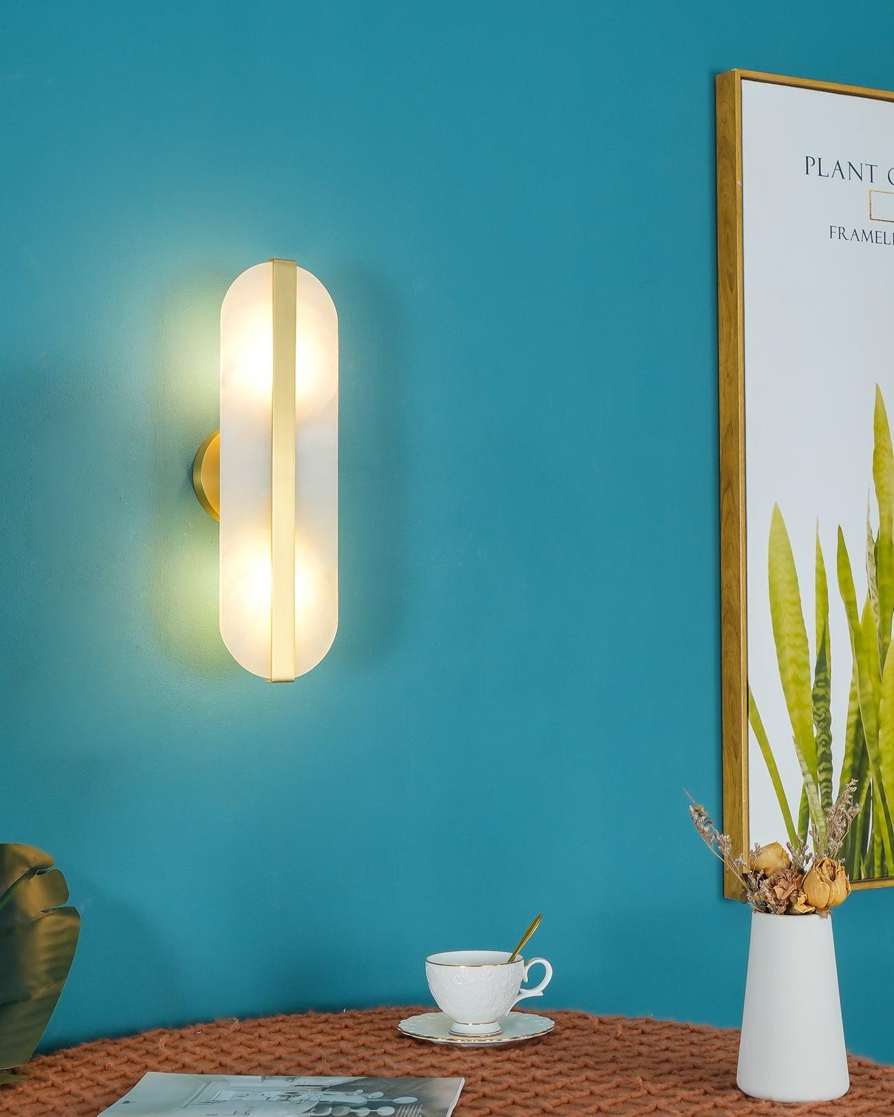 Fioraview Long Ellipse Alabaster Indoor Wall Light