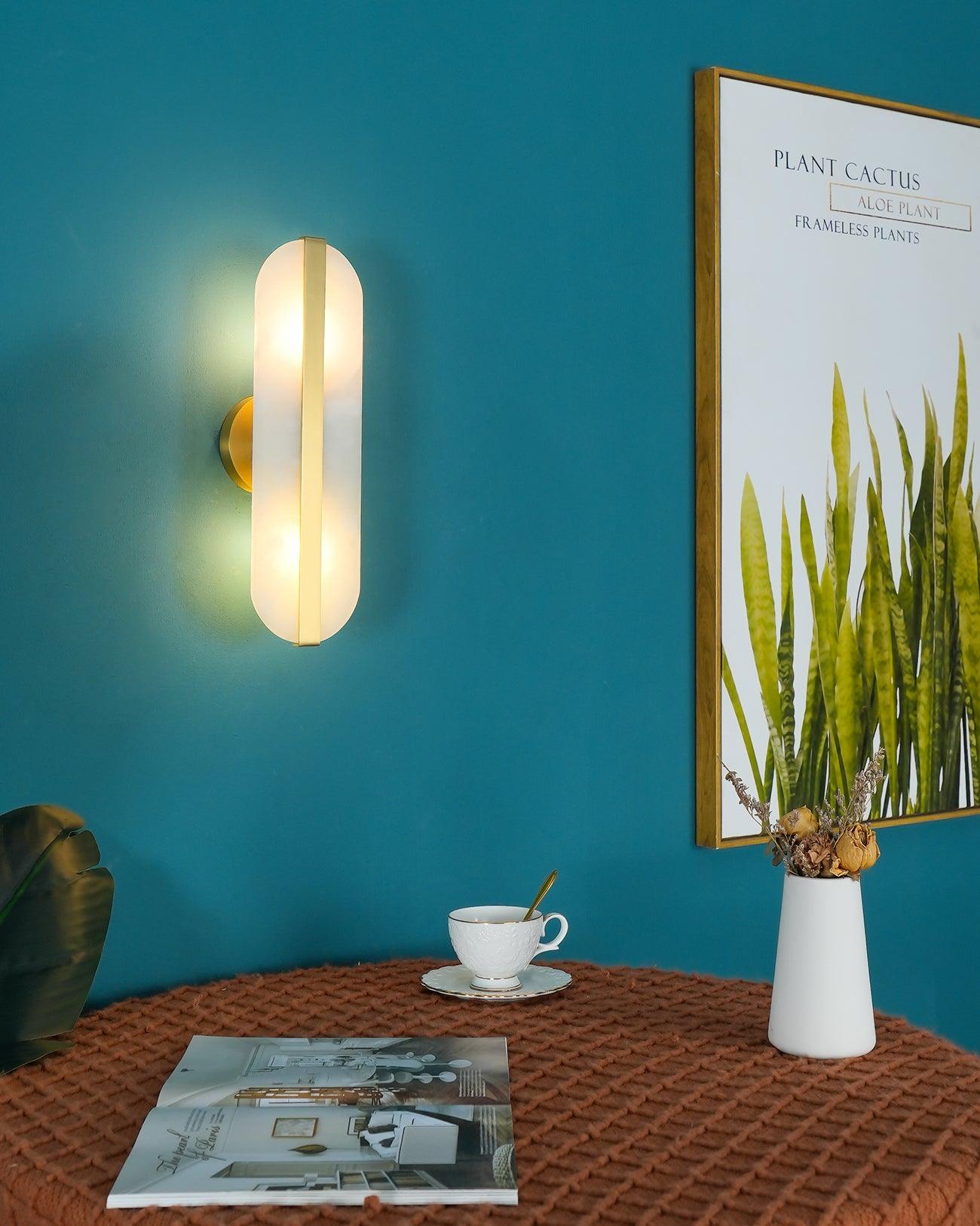 Fioraview Long Ellipse Alabaster Indoor Wall Light