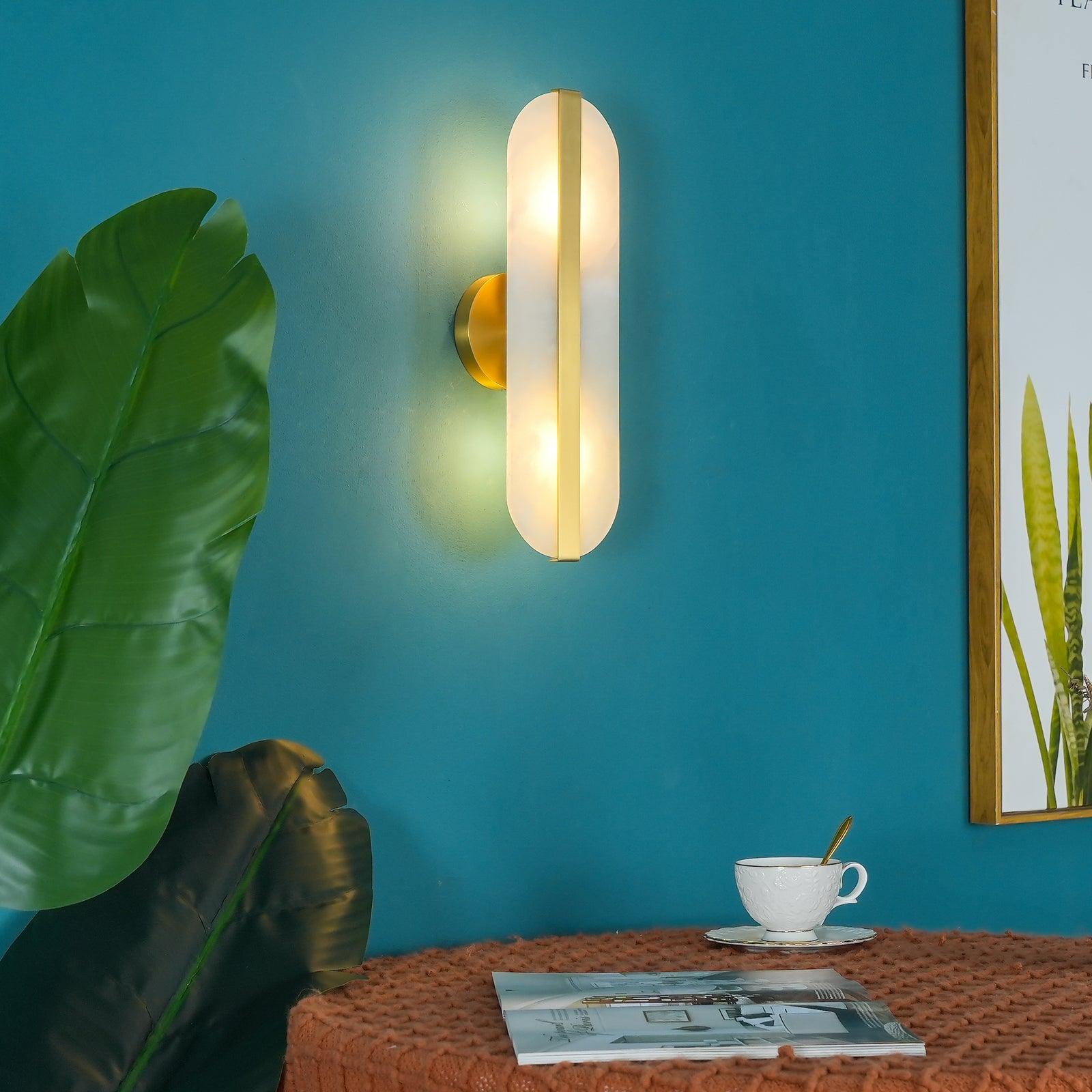 Fioraview Long Ellipse Alabaster Indoor Wall Light