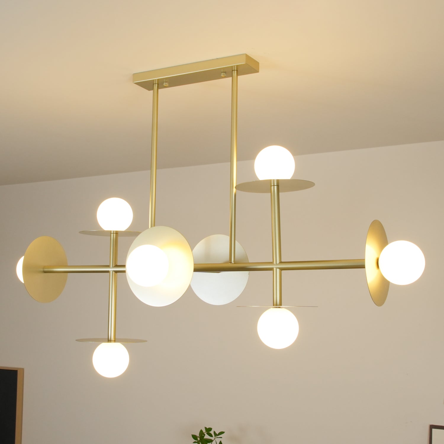 Celiissa Strada Chandelier Brass Glass Geometric