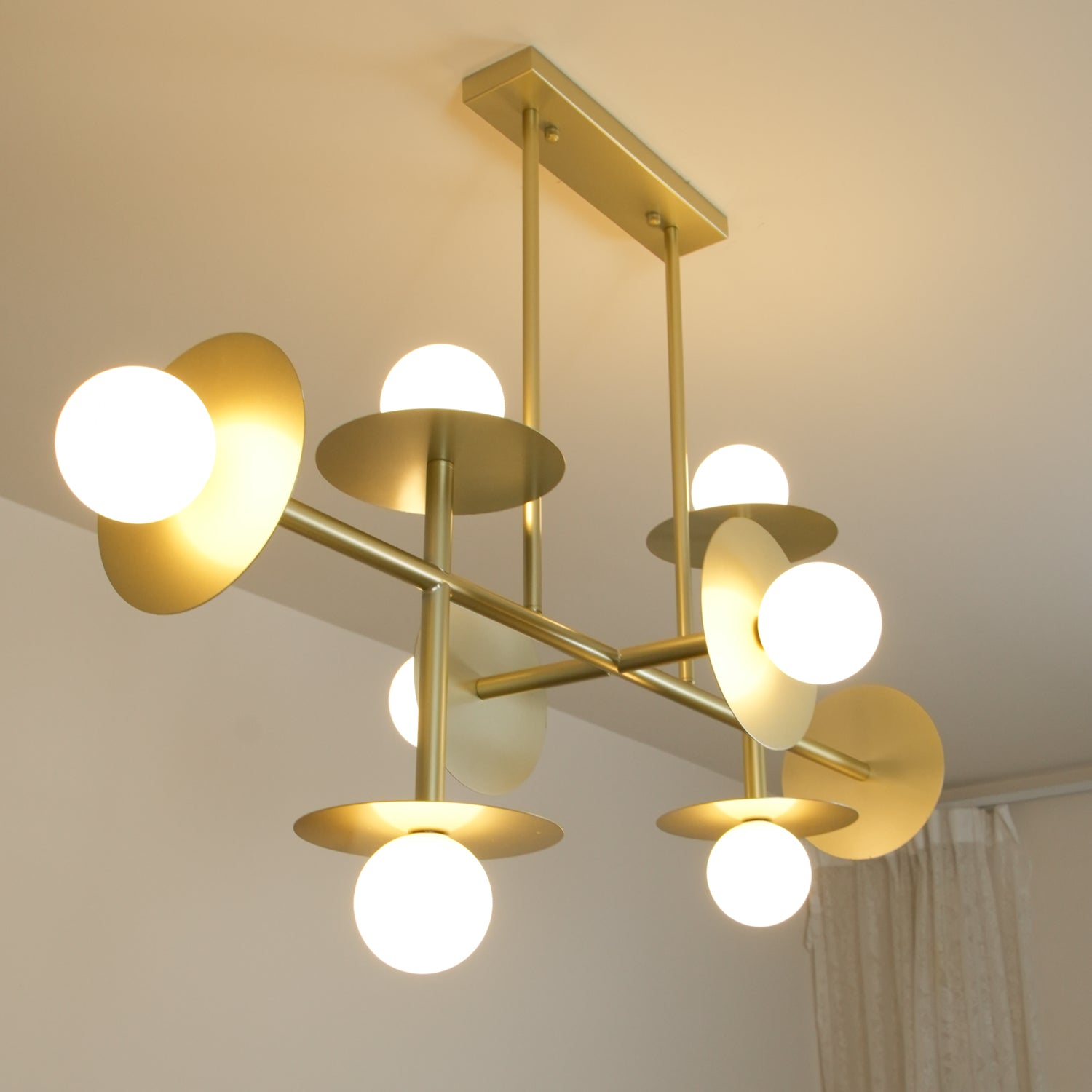 Celiissa Strada Chandelier Brass Glass Geometric