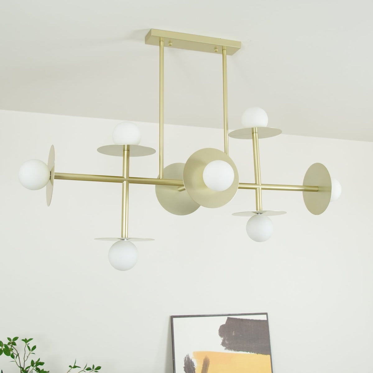 Celiissa Strada Chandelier Brass Glass Geometric