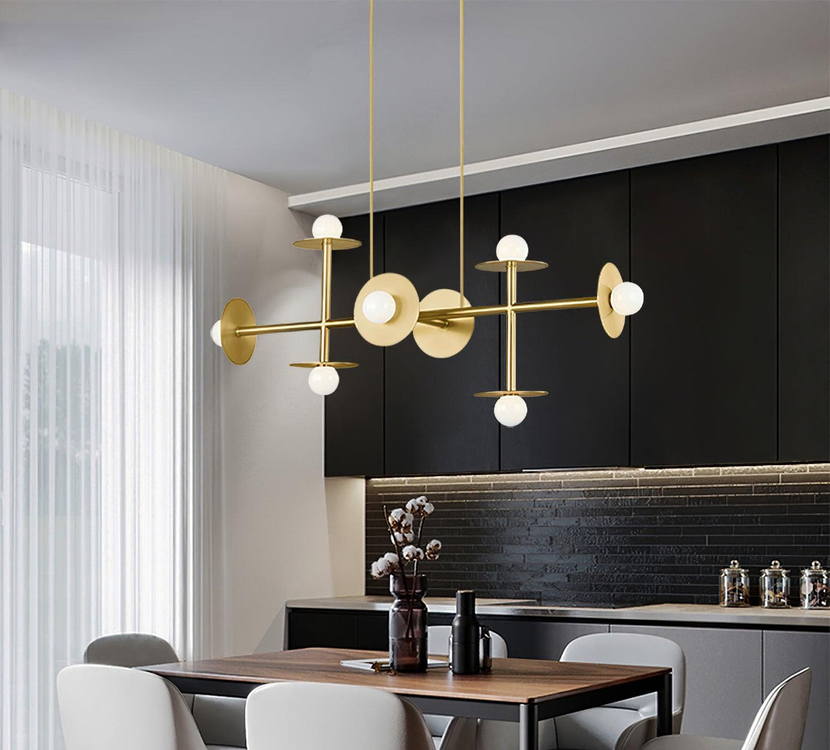 Celiissa Strada Chandelier Brass Glass Geometric