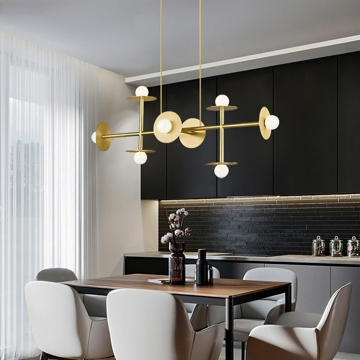 Celiissa Strada Chandelier Brass Glass Geometric