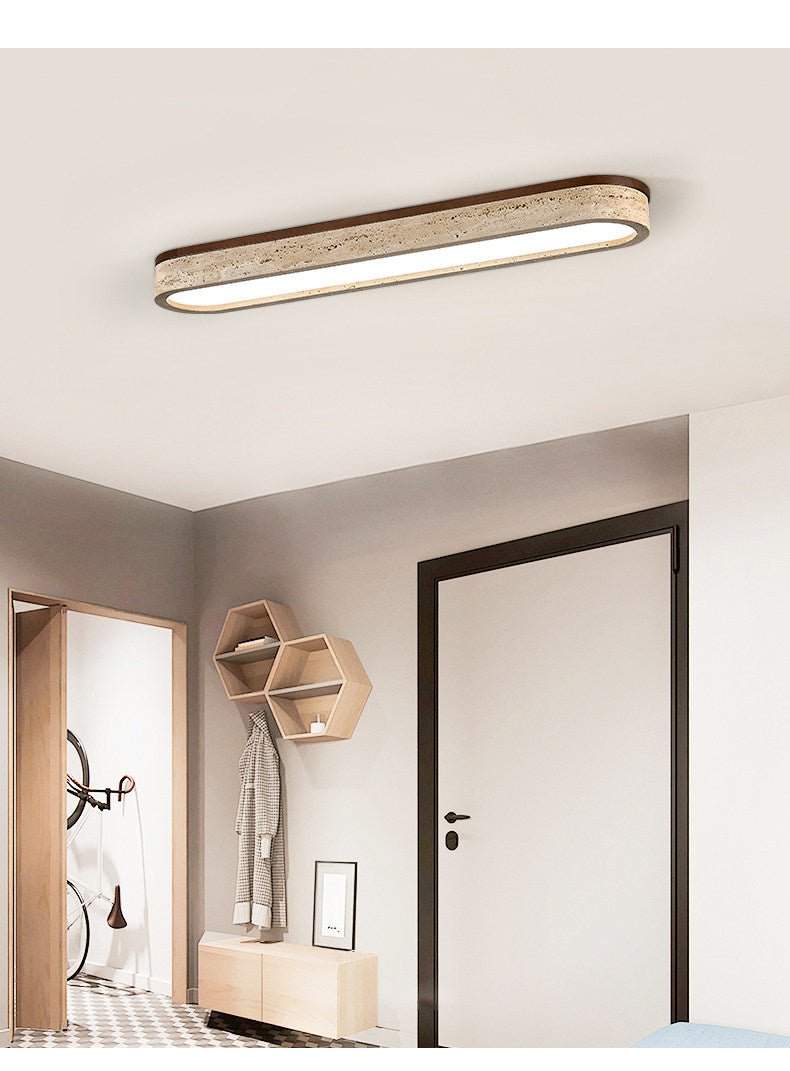 Kirbe Yellow Travertine Linear Ceiling Light
