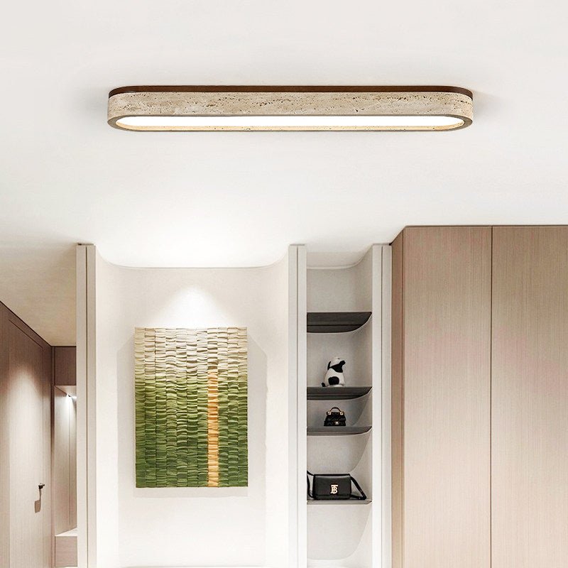 Kirbe Yellow Travertine Linear Ceiling Light