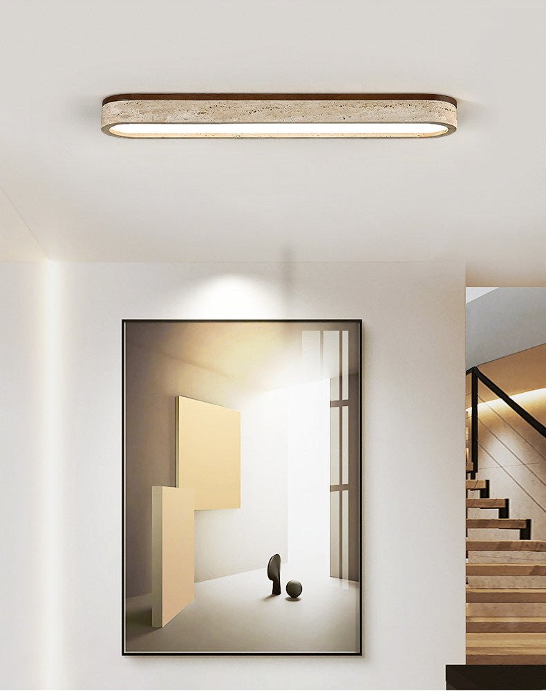 Kirbe Yellow Travertine Linear Ceiling Light