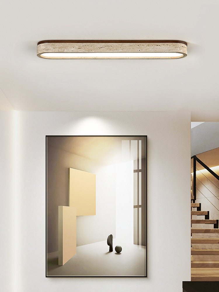 Kirbe Yellow Travertine Linear Ceiling Light