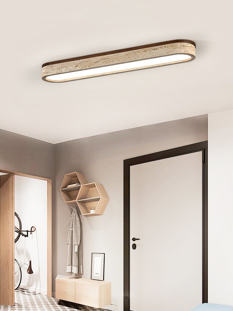 Kirbe Yellow Travertine Linear Ceiling Light
