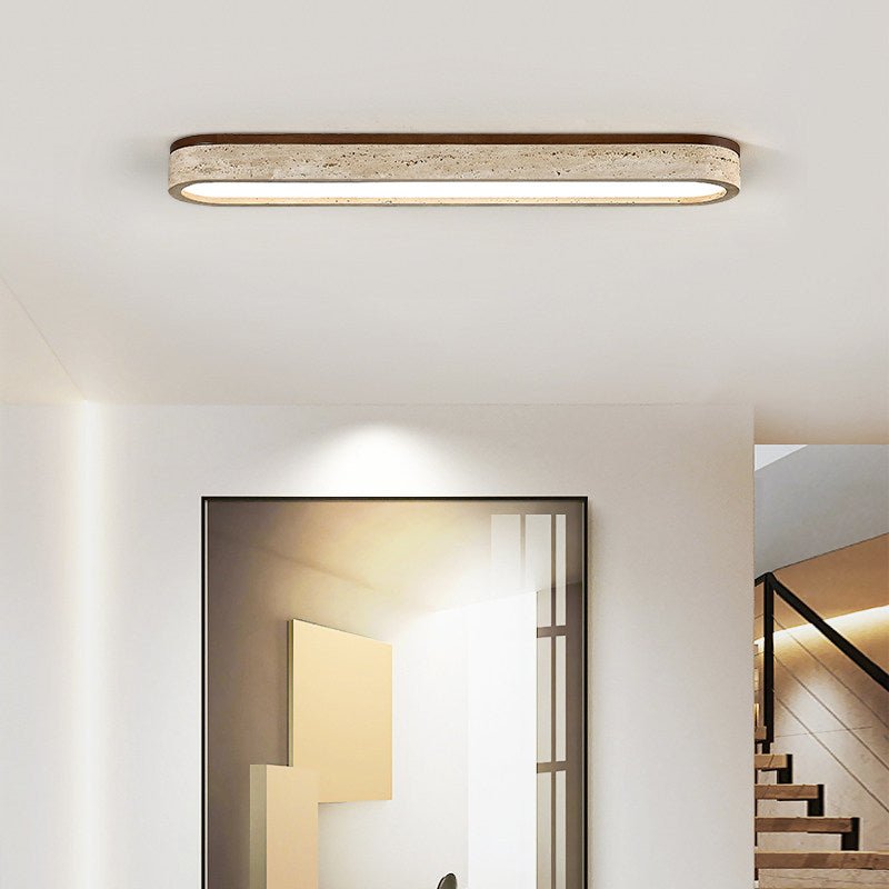 Kirbe Yellow Travertine Linear Ceiling Light
