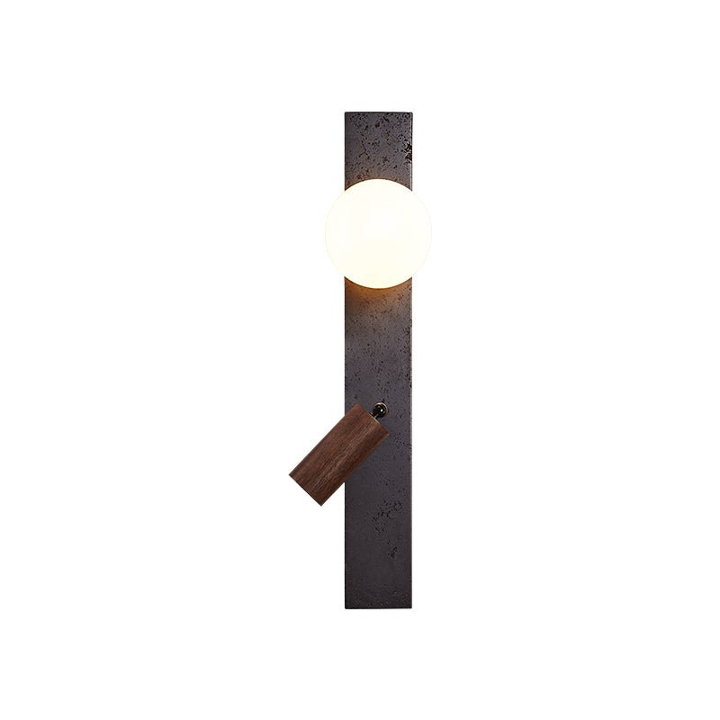 Nirv Beam Black Travertine Modern Wall Lamp