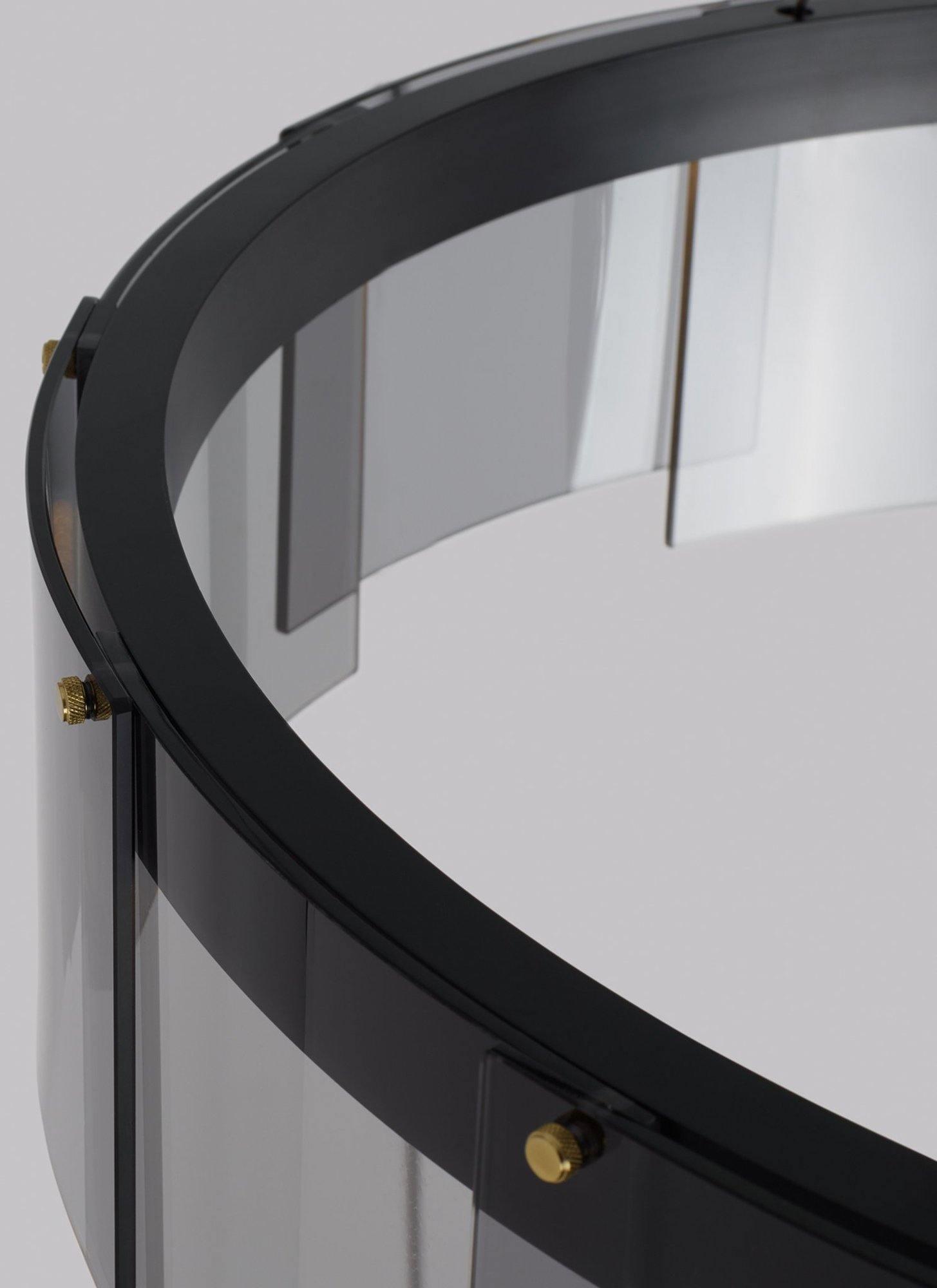 Eireriel Chandelier LED Ring Black Glass Modern