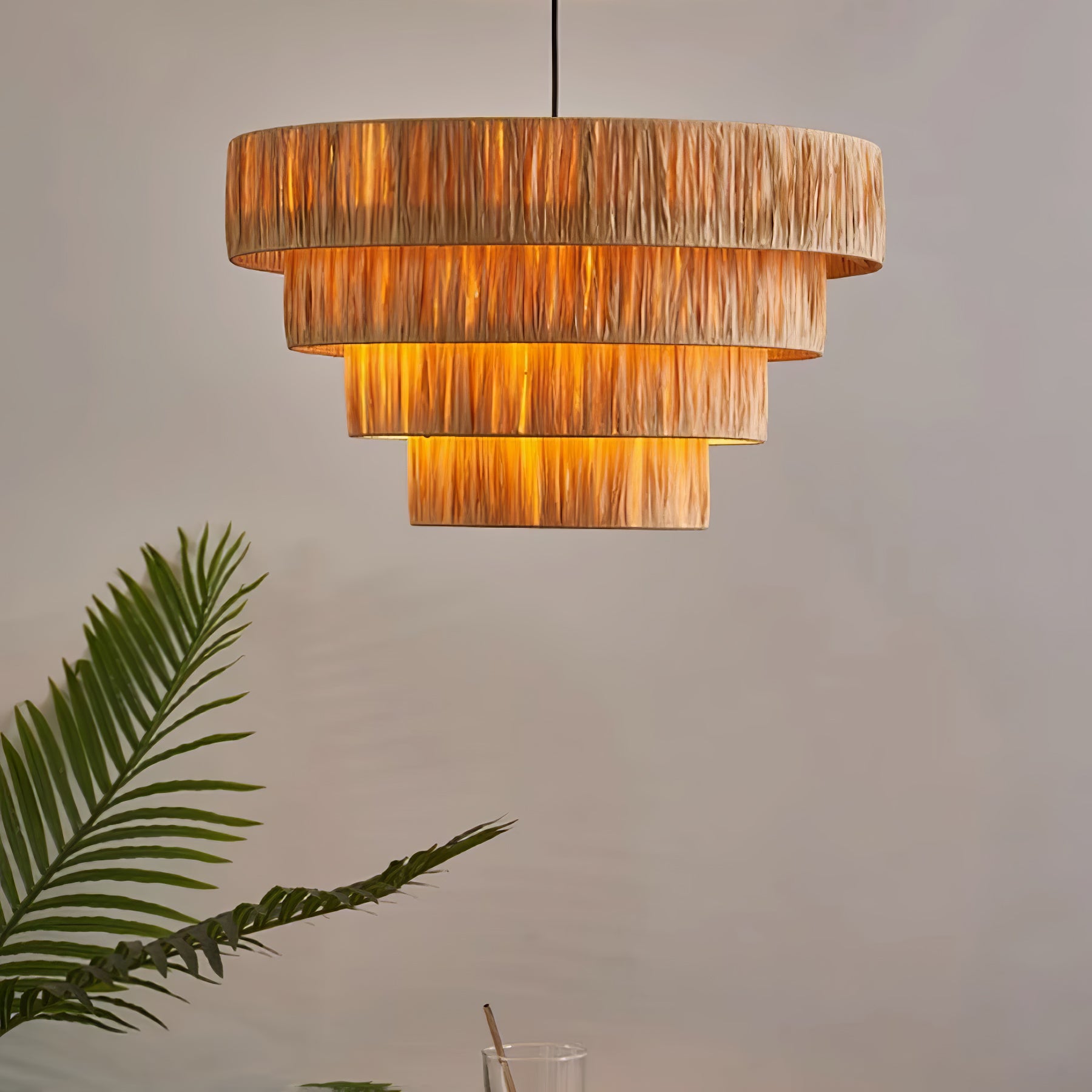 Thyra Straw Traditional Retro Pendant Light