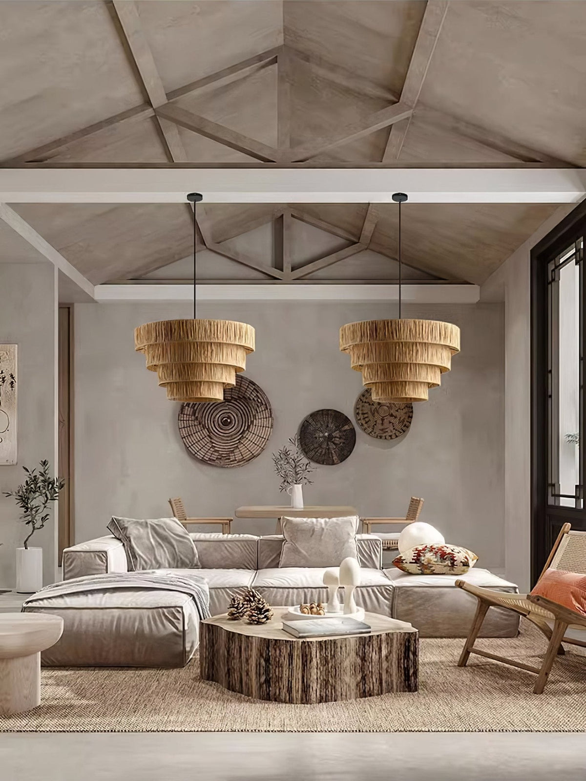 Thyra Straw Traditional Retro Pendant Light