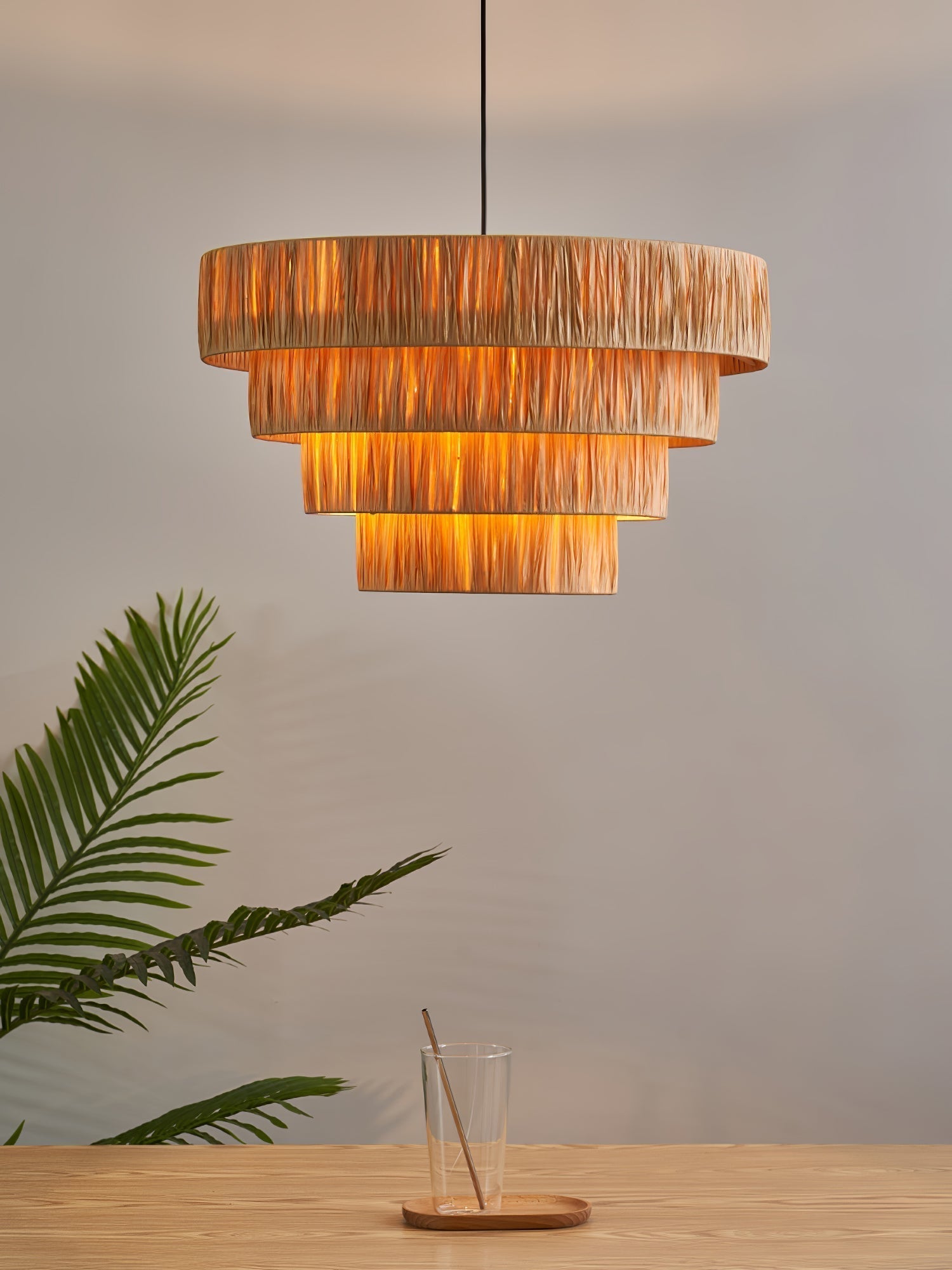 Thyra Straw Traditional Retro Pendant Light
