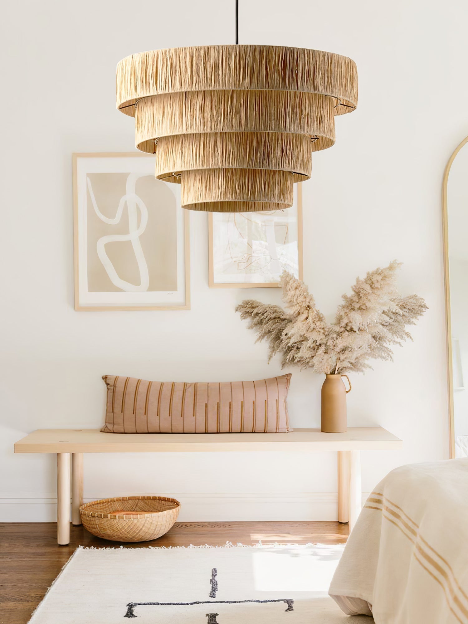 Thyra Straw Traditional Retro Pendant Light